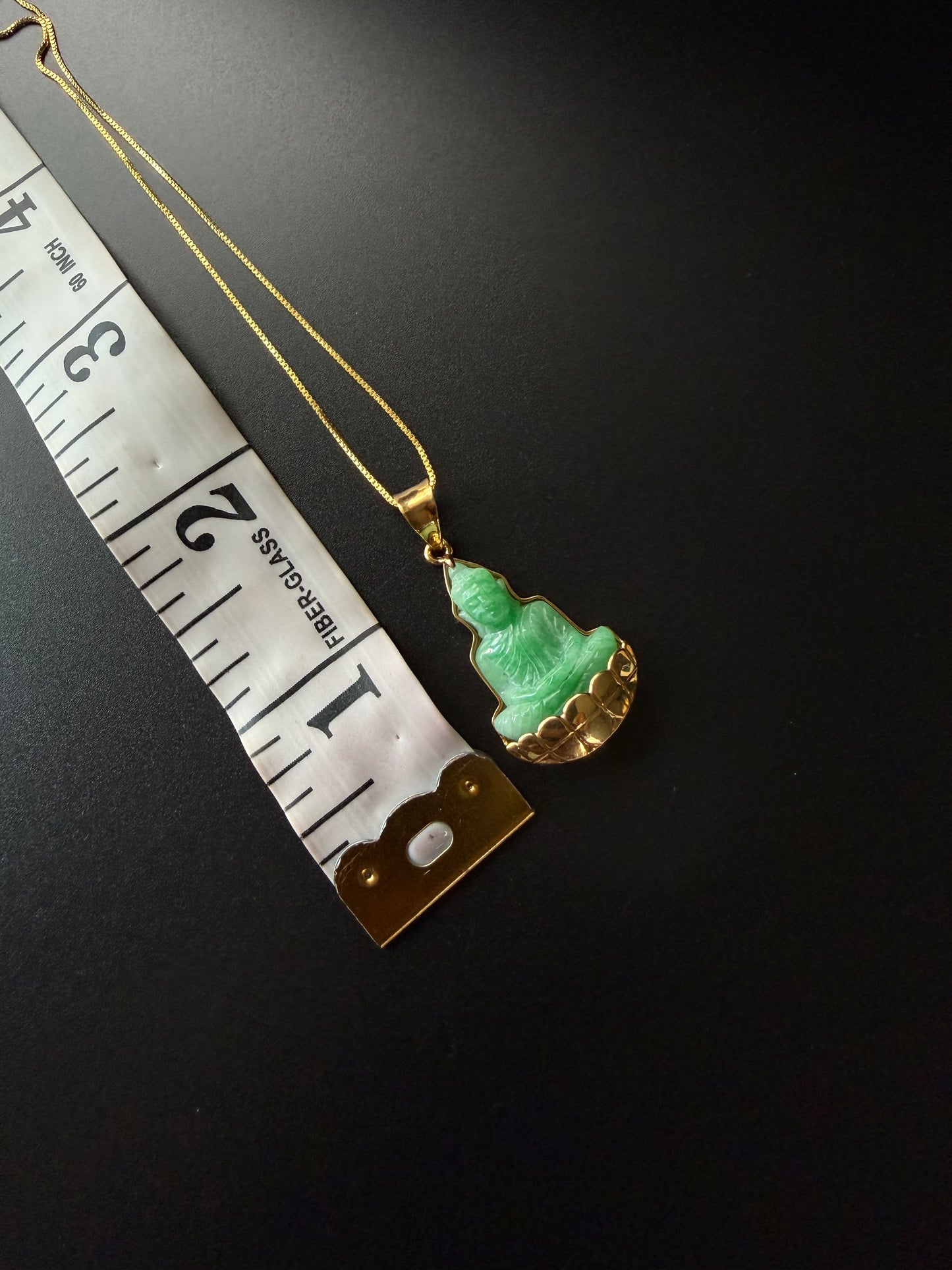 Jade Silhouette Buddha Pendant 10k Gold #930