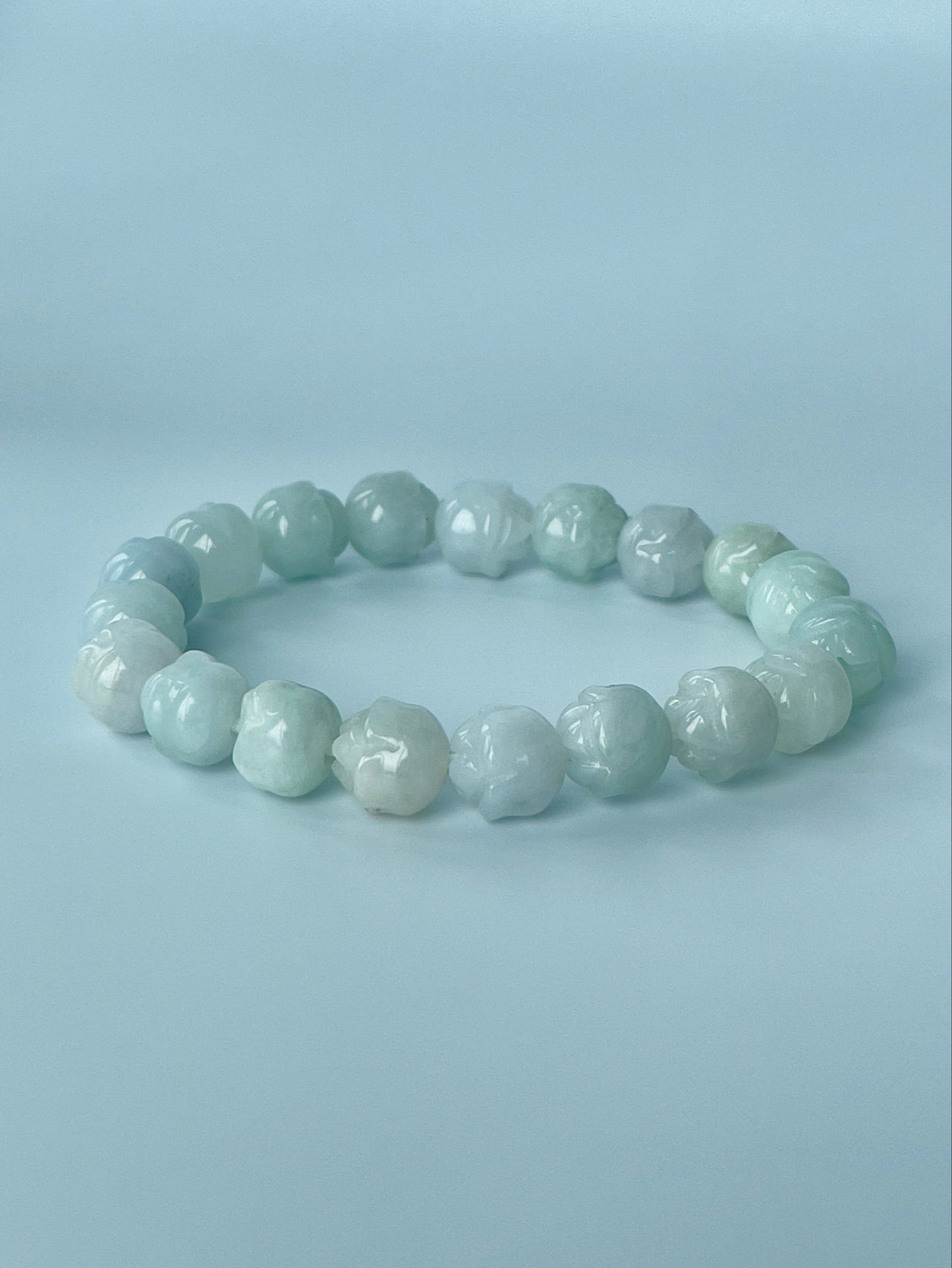 Jade Lotus Small Bead Bracelet - 10 mm