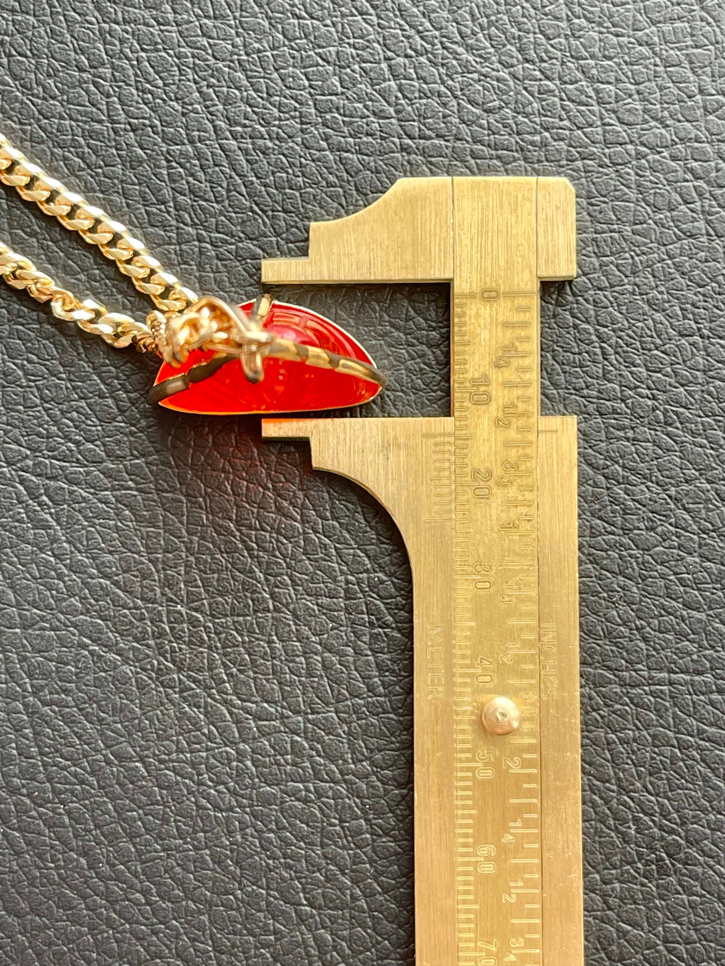 Red Khmer Style Buddha Pendant in 18k Gold #854
