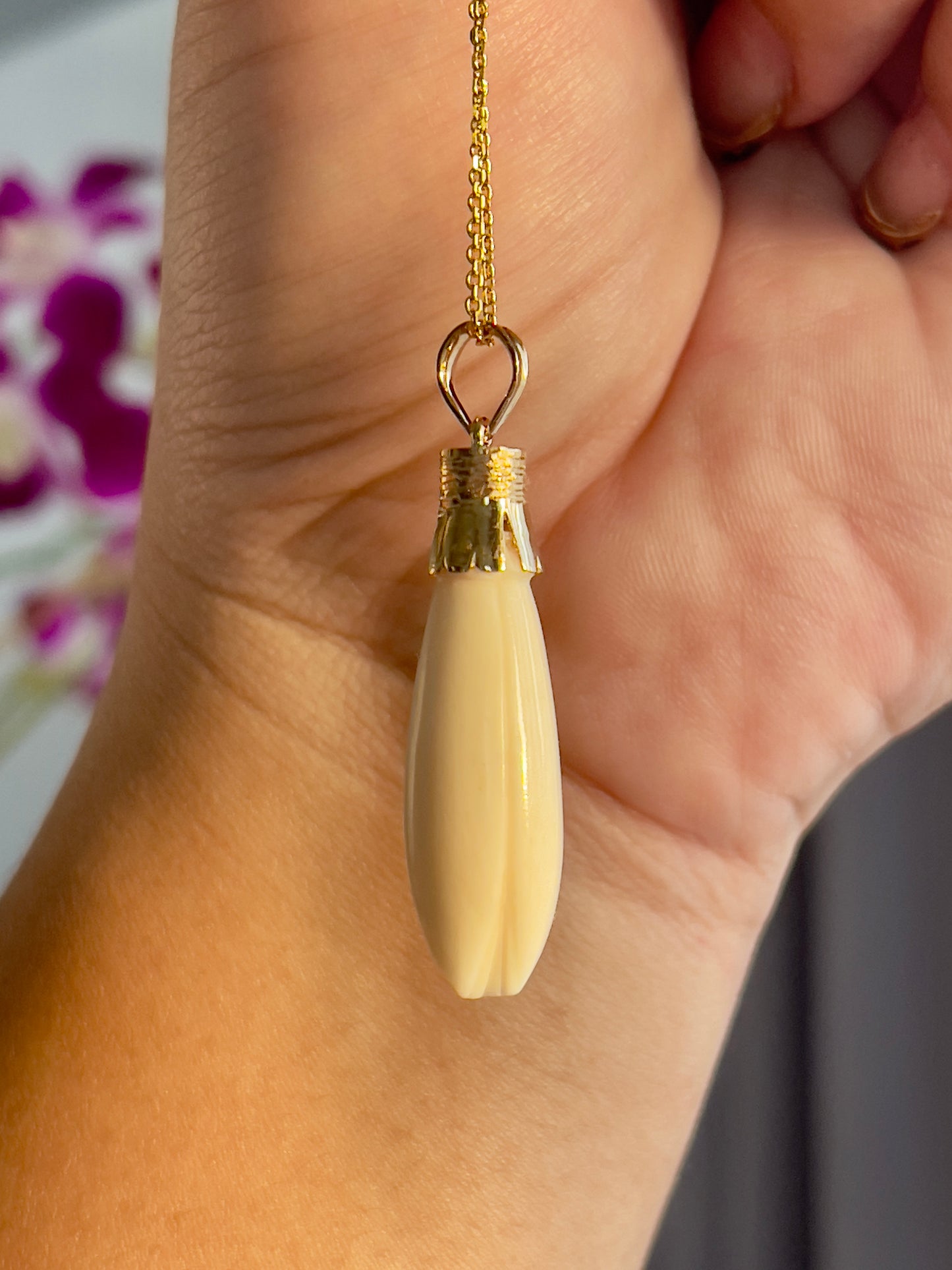 Pka Champa Cowbone Pendant in 18k Gold