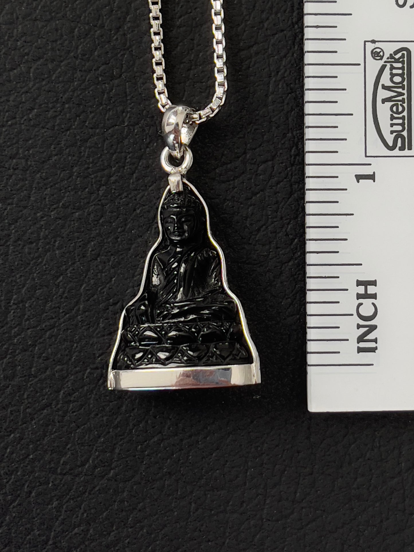 Mini Black Onyx Buddha in Silver