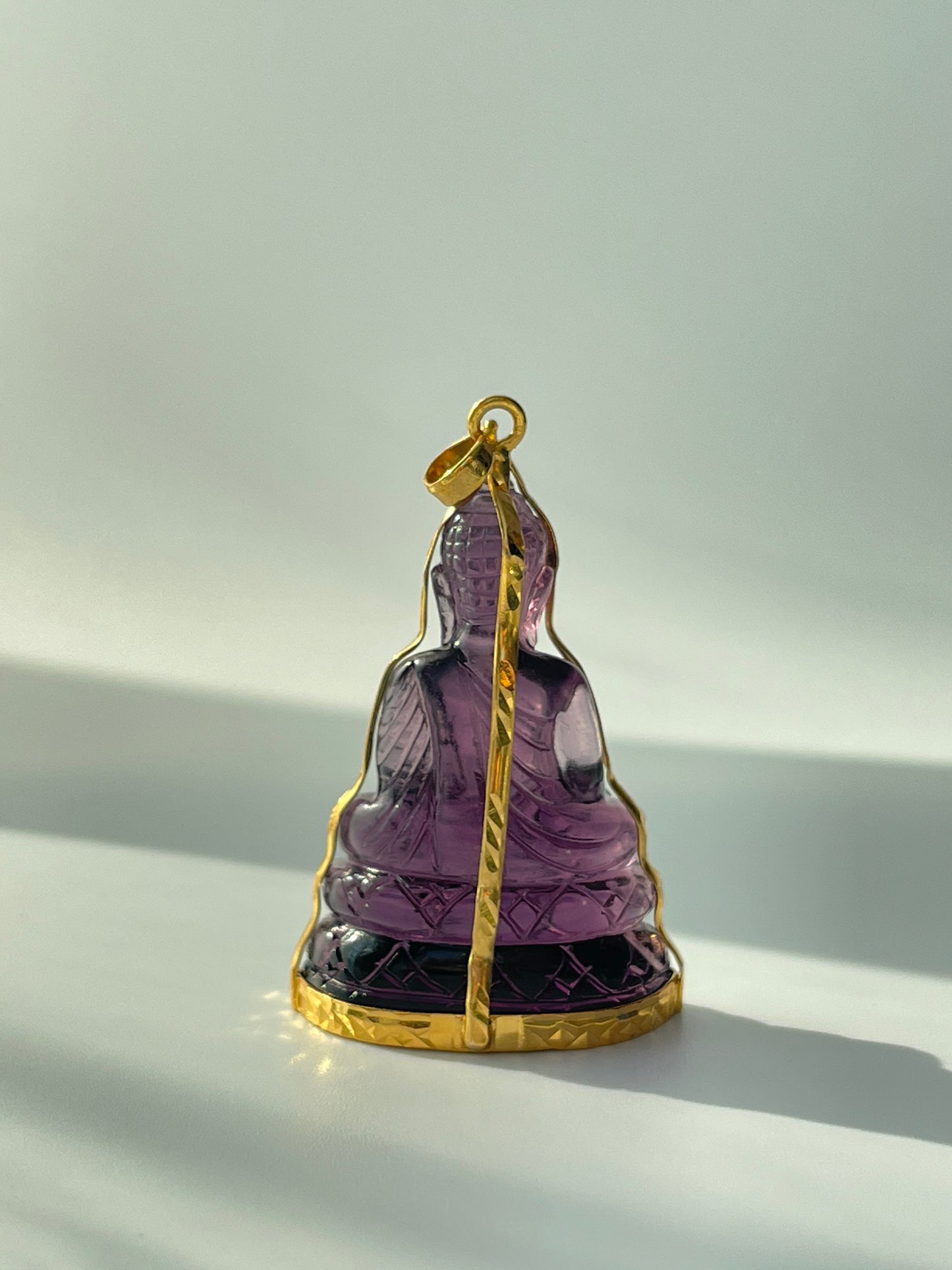 10K Gold Khmer Style Purple Buddha Pendant #304