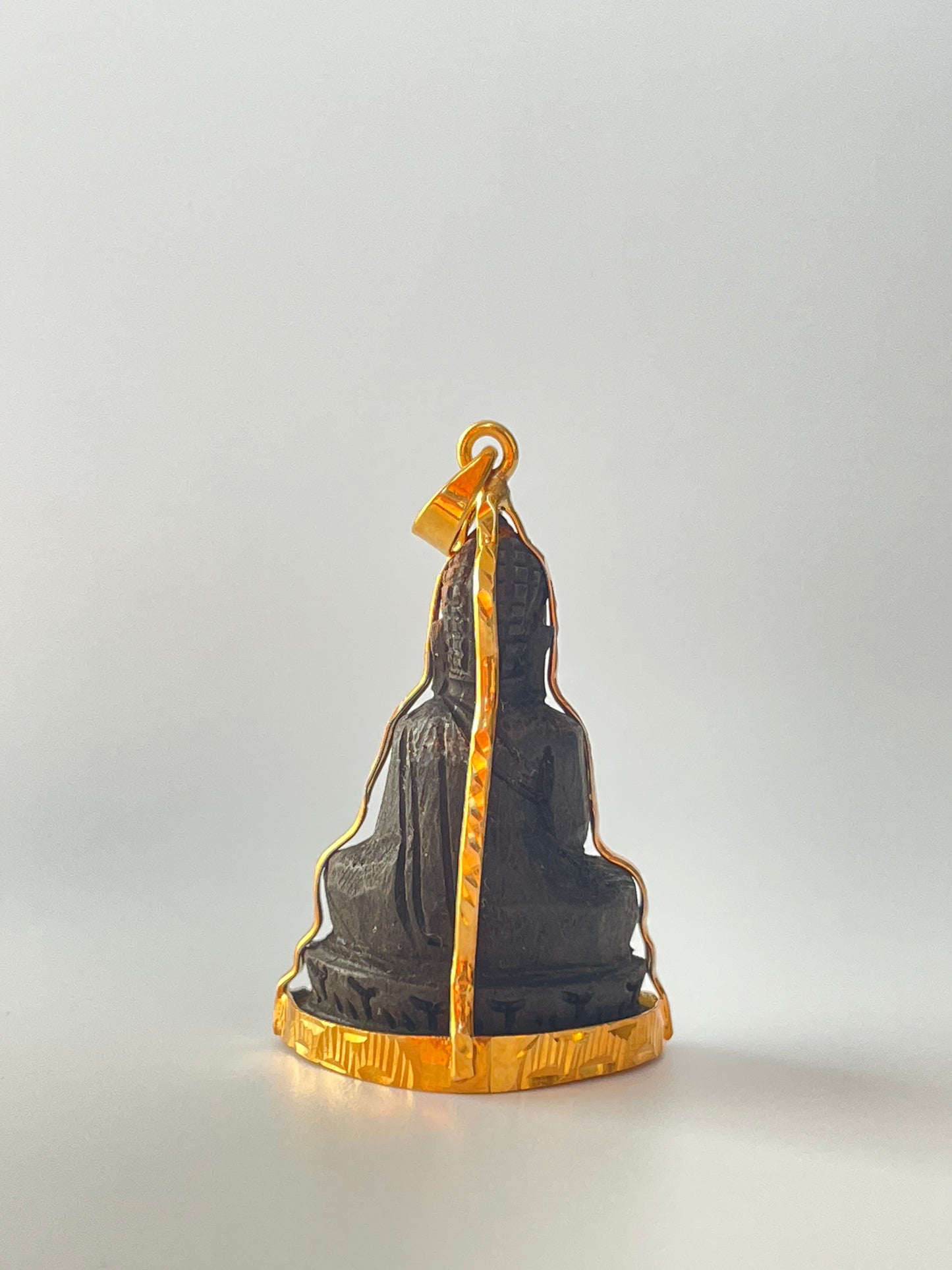 10K Wooden Buddha Pendant Sakyamuni Pose #375