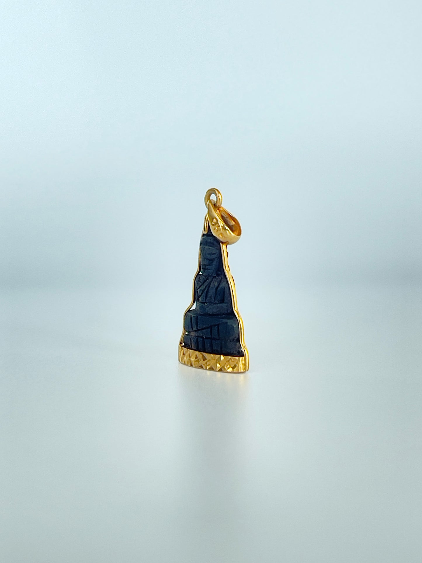 Mini 10kt Gold Khmer Blackwood Buddha Pendant #541