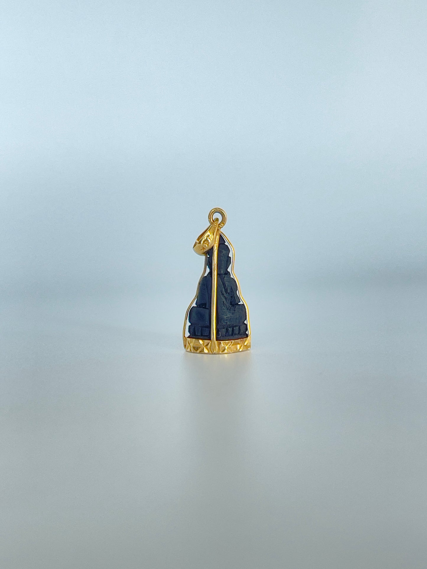 Mini 10kt Gold Khmer Blackwood Buddha Pendant #544