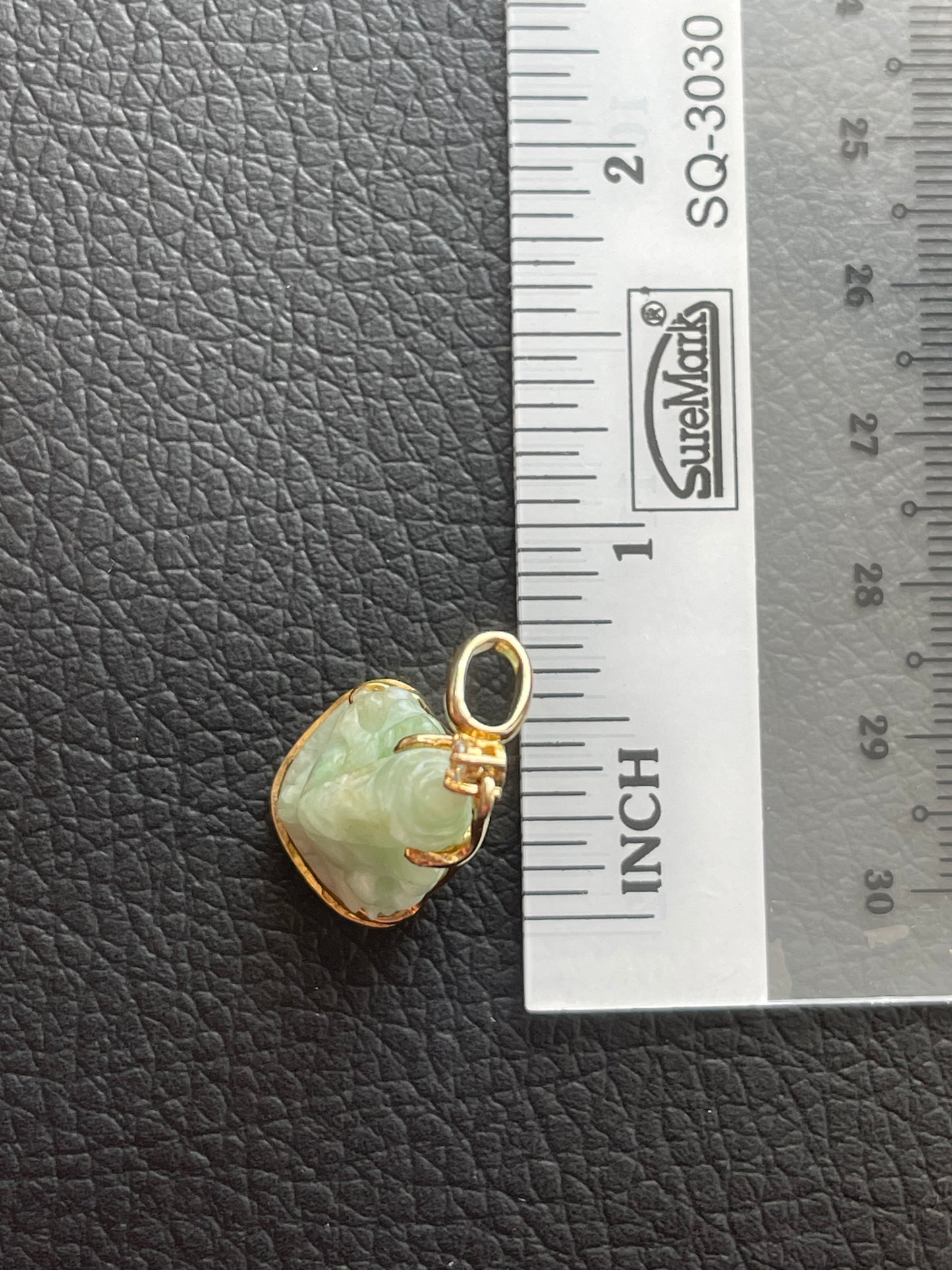 Jade Ganesh Pendant in Gold Plated Silver #829