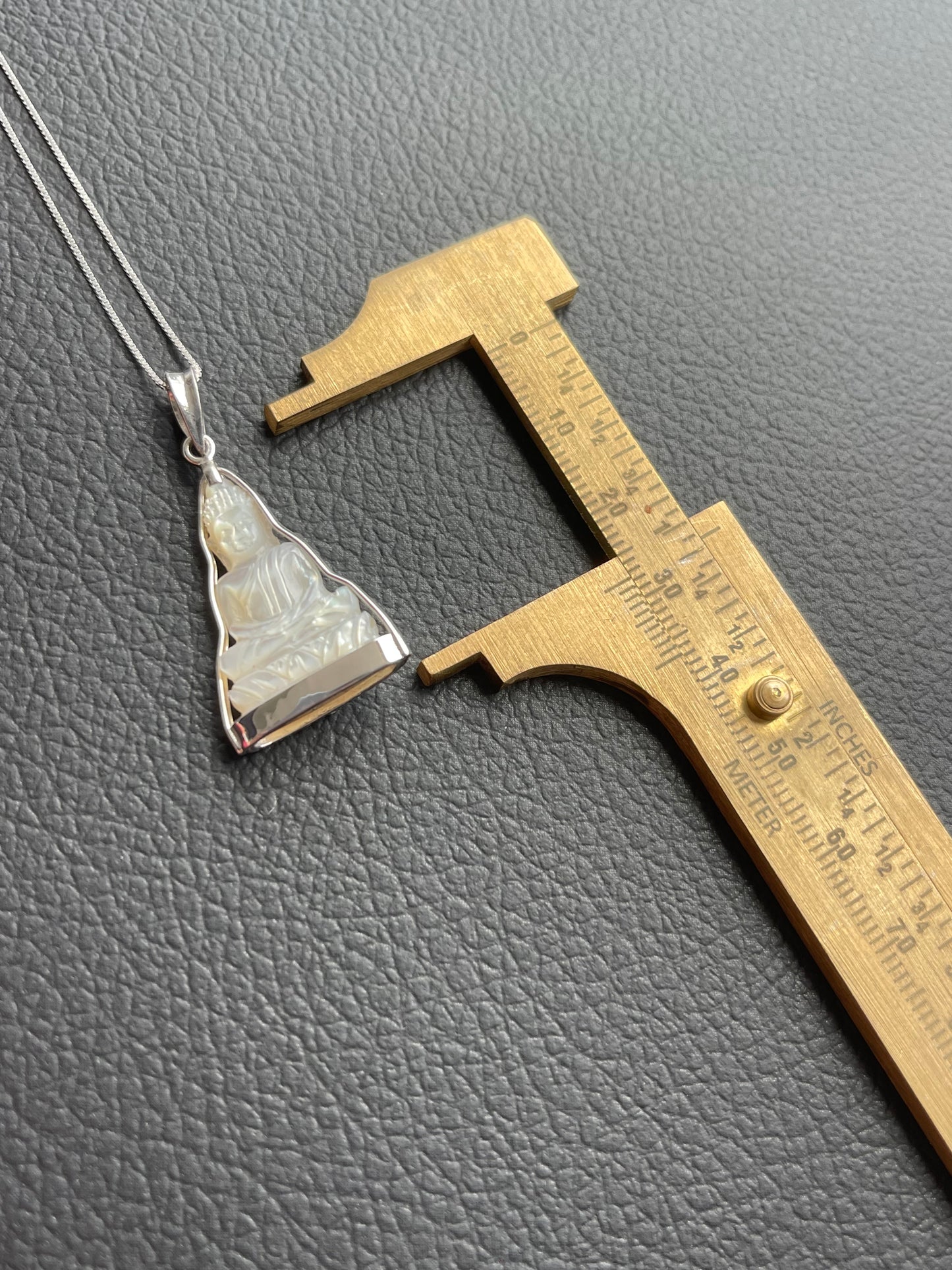 Mother of Pearl Buddha Pendant in Silver #877