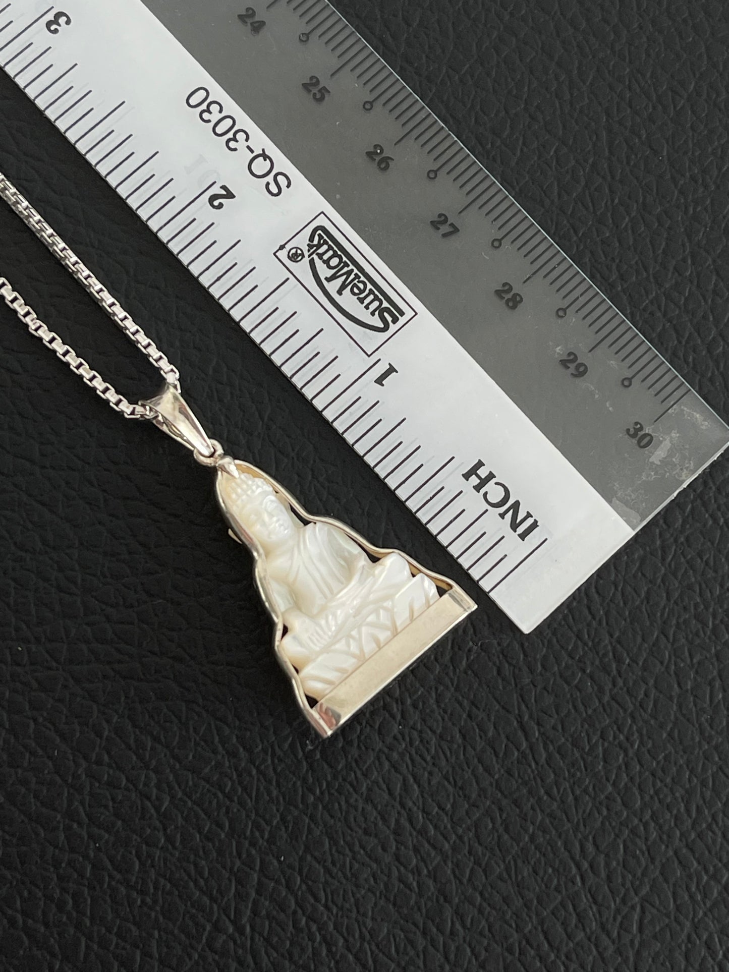 Mother of Pearl Buddha Pendant in Silver #885