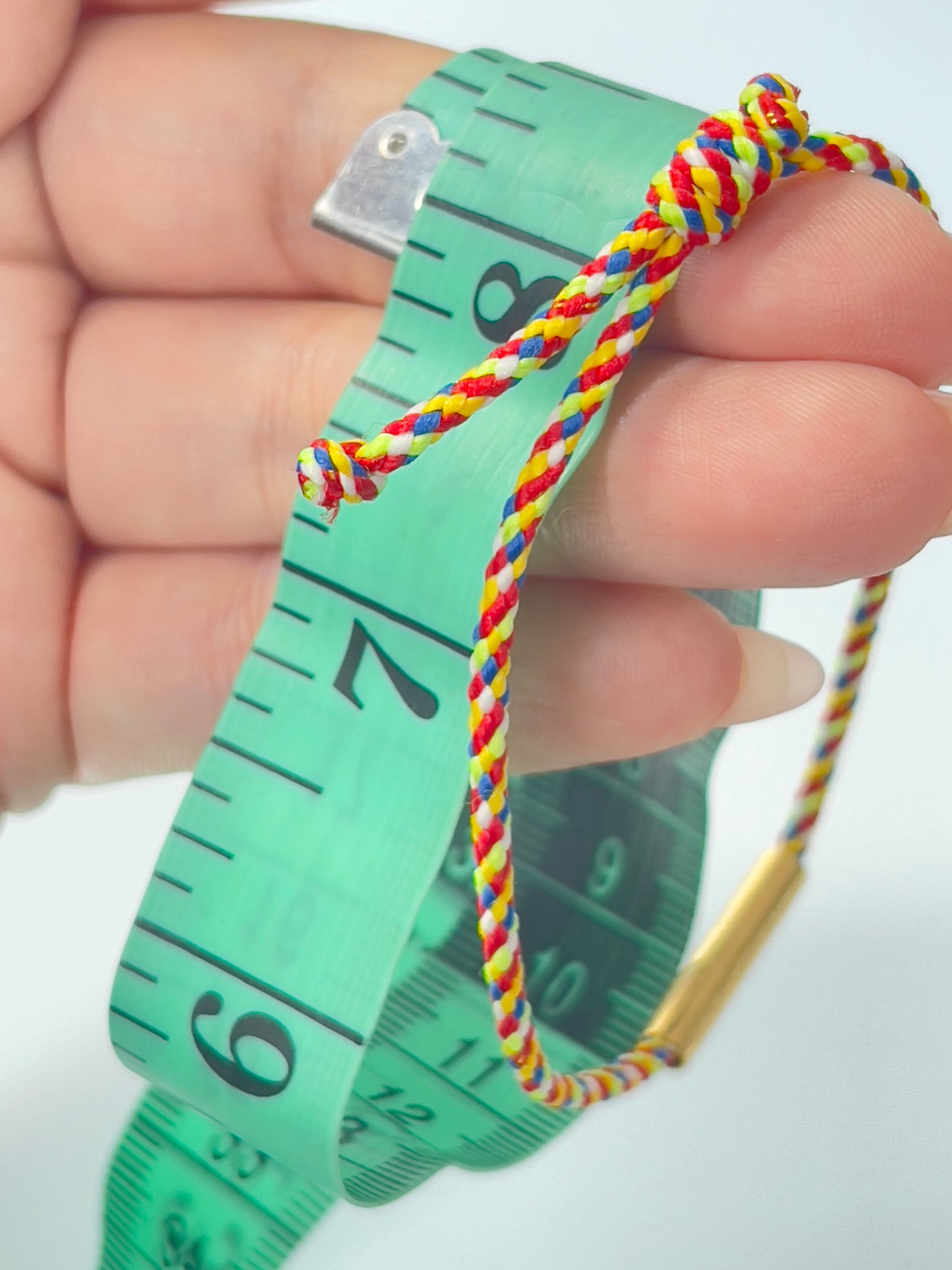 Children's Adjustable Sacred Yantra Bracelet - Gold Katha & Red Multi Color Cord