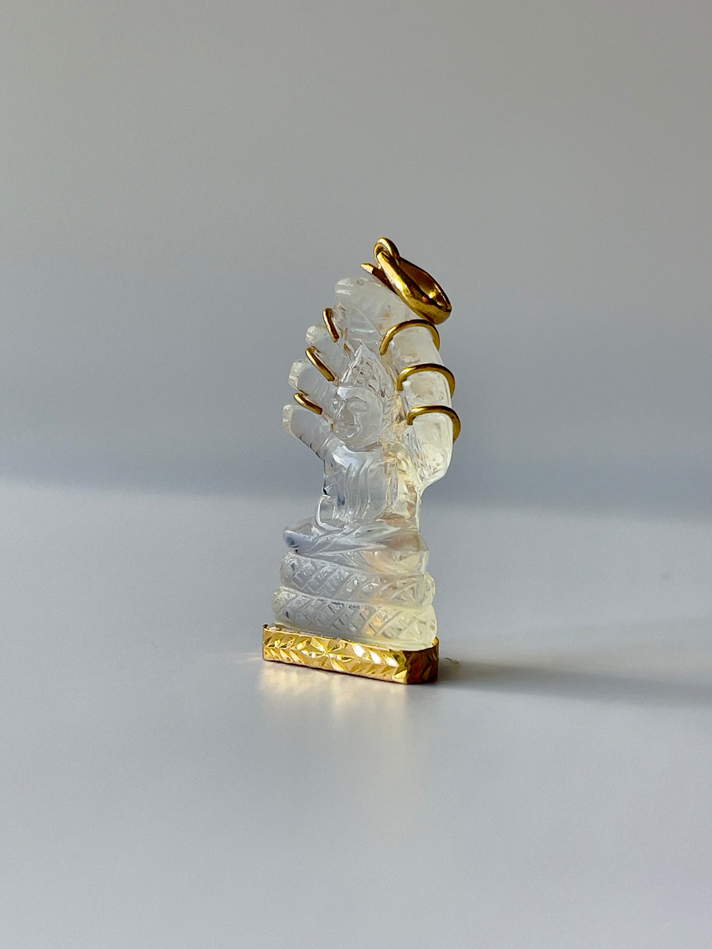 Gold Plated Clear Naga Buddha #272