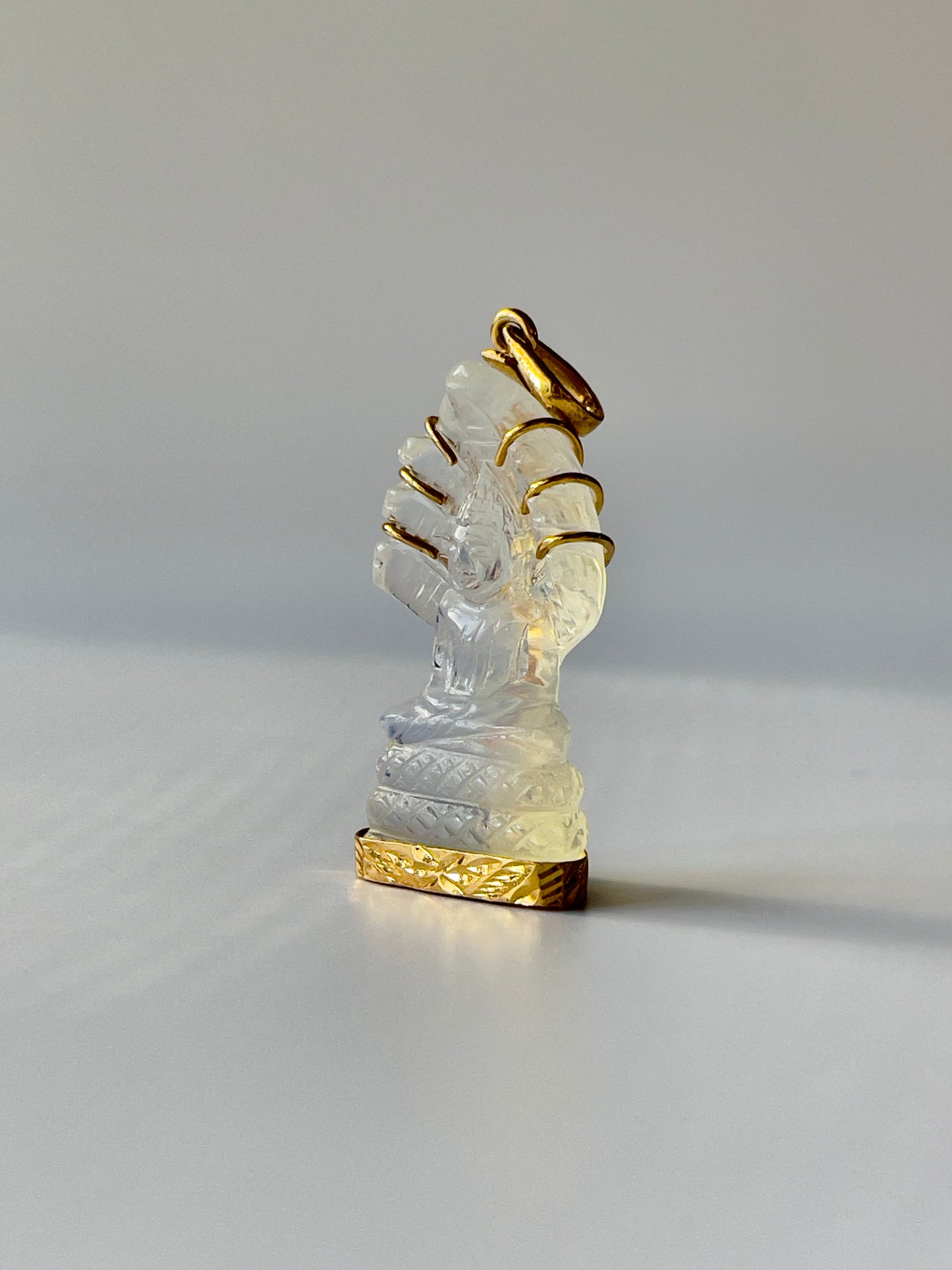 Gold Plated Clear Naga Buddha #273
