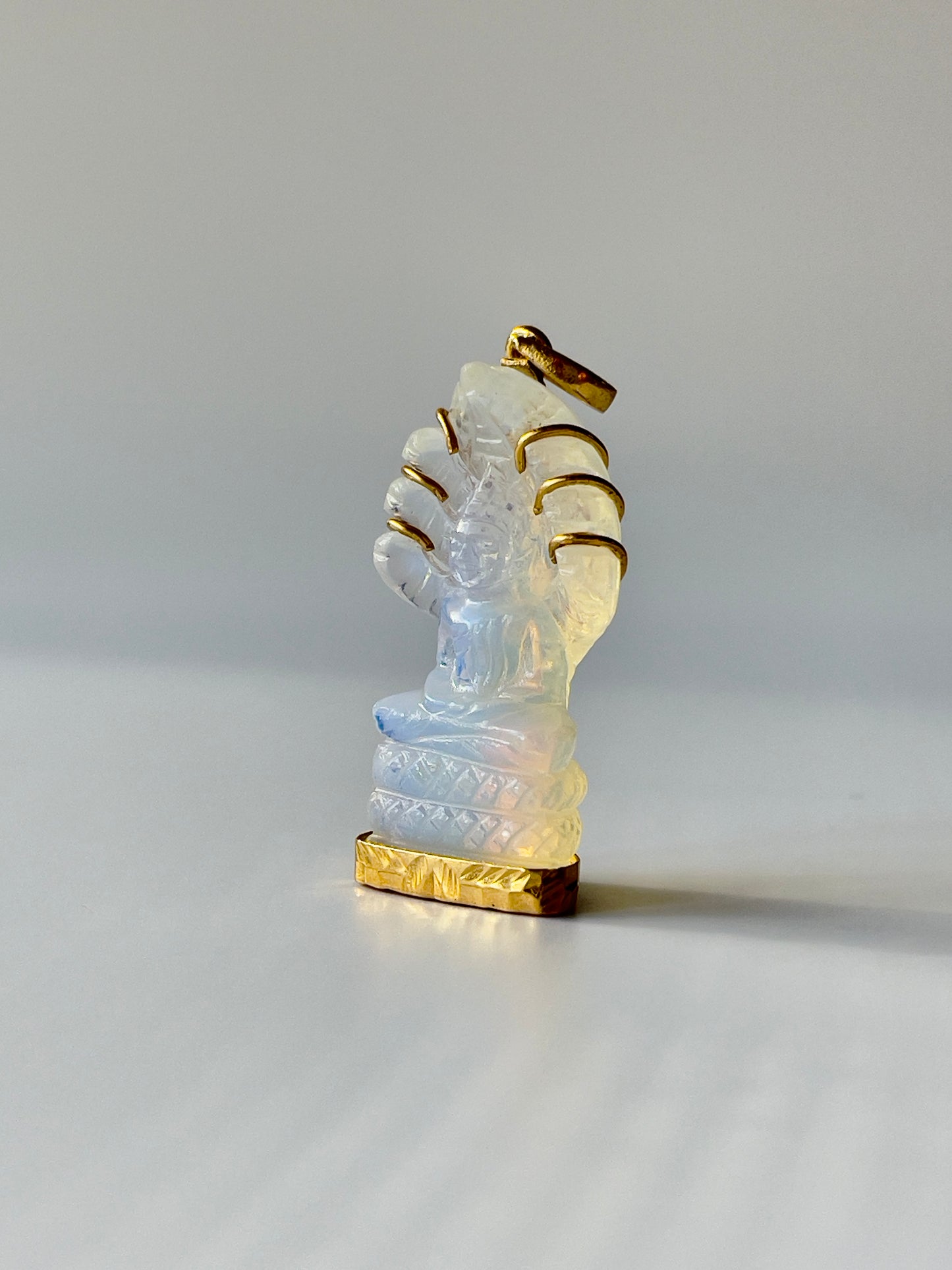Gold Plated Clear Naga Buddha #274