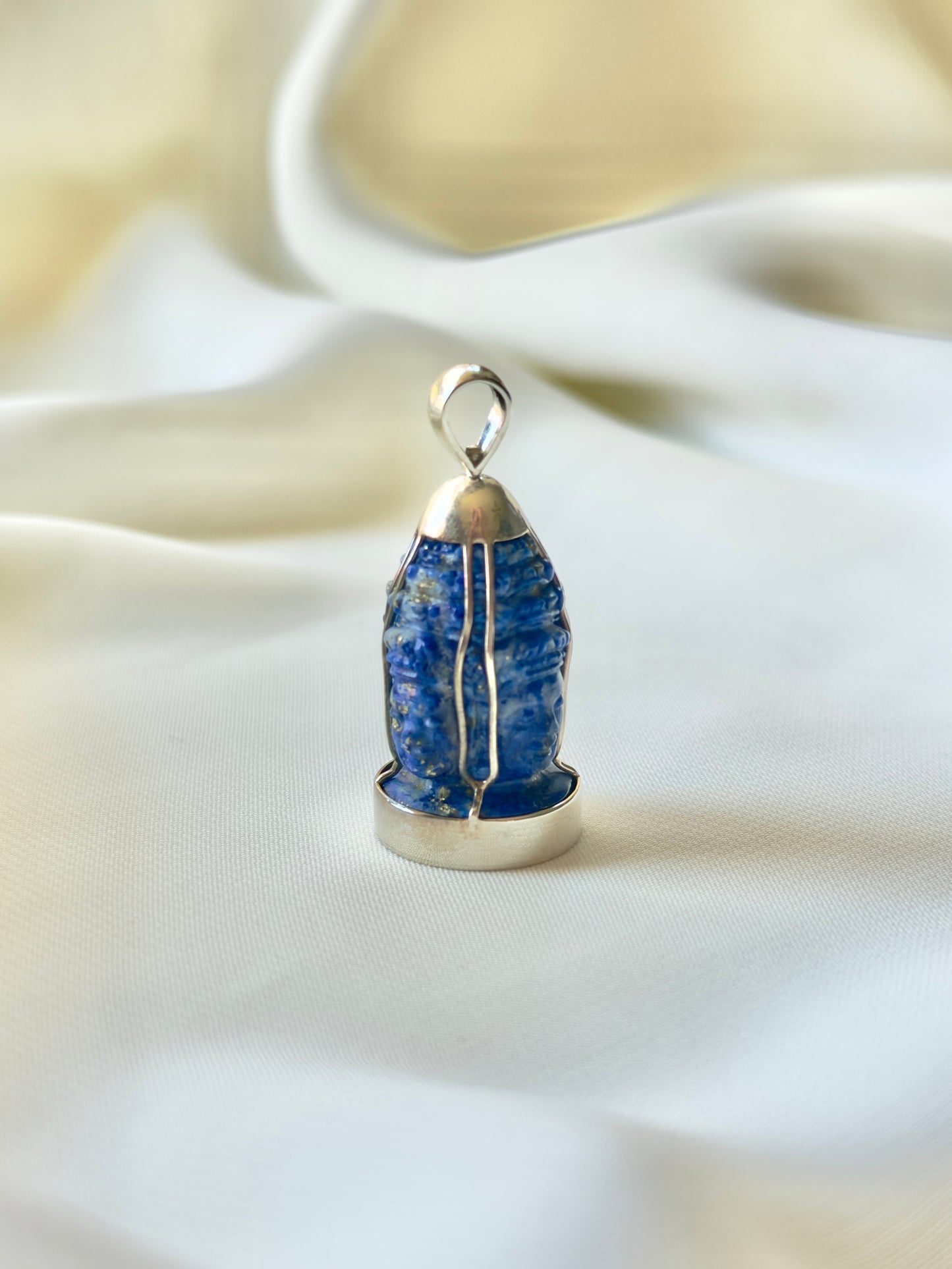 Four-Face Bayon Blue Lapis Lazuli In Silver #933