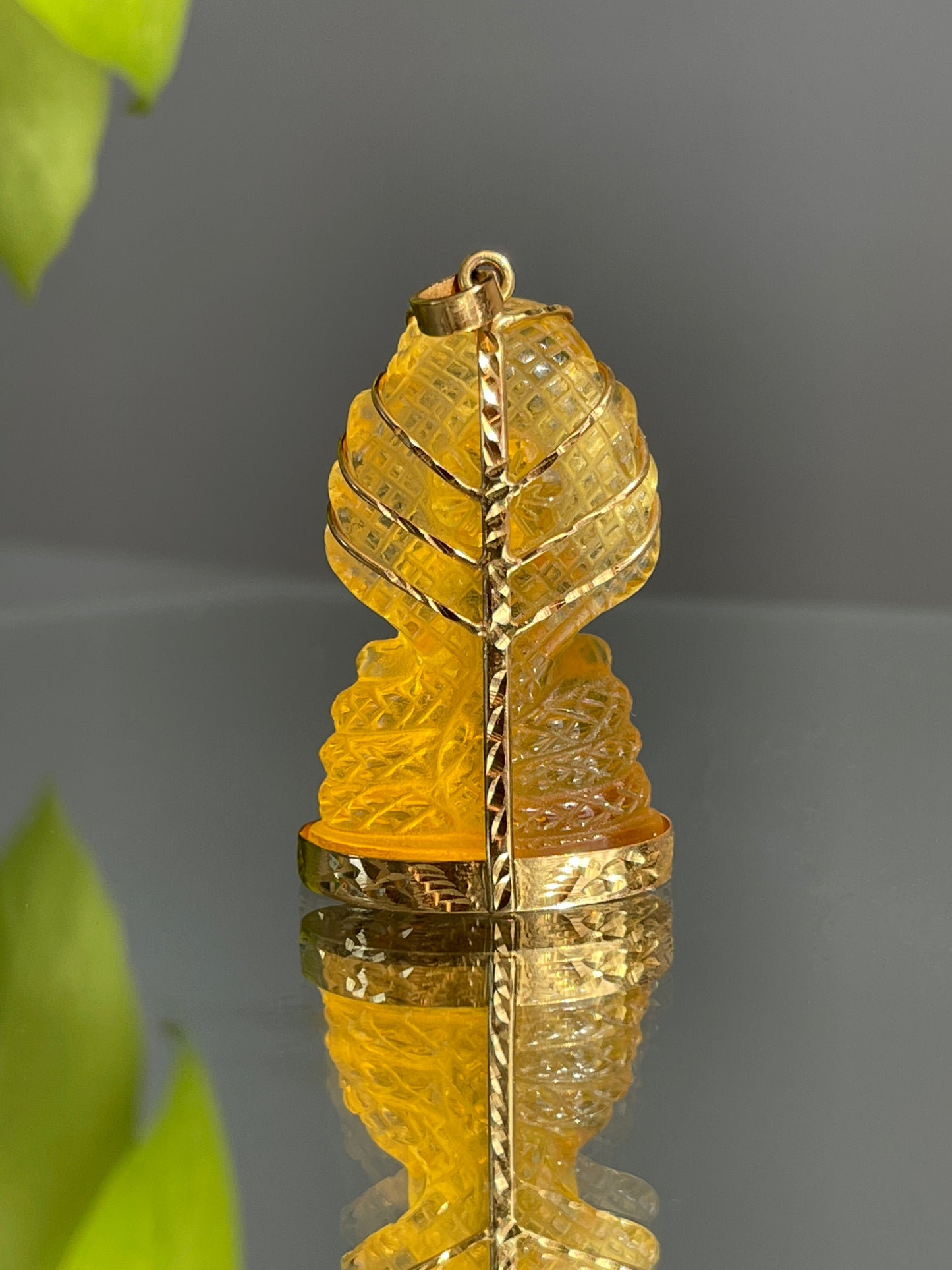 10k Gold Yellow Naga Buddha Pendant