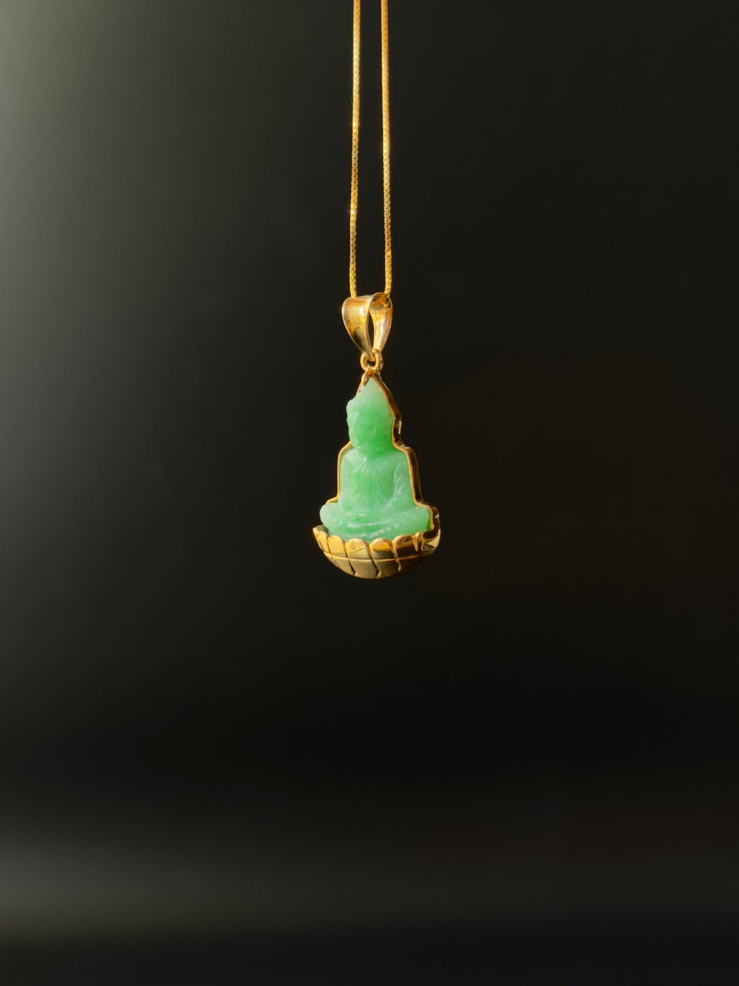 Jade Silhouette Buddha Pendant 10k Gold #930