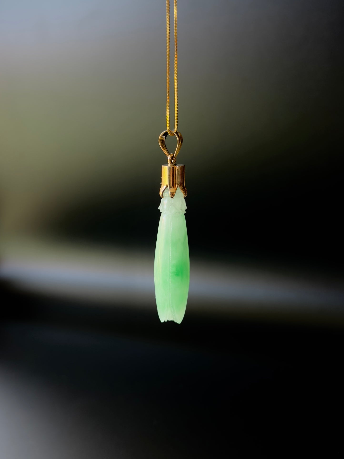 Jade Pka Champa Pendant 14k Gold #929