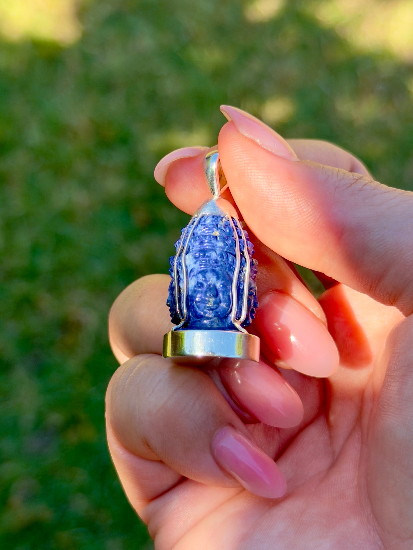 Four-Face Bayon Blue Lapis Lazuli In Silver #933