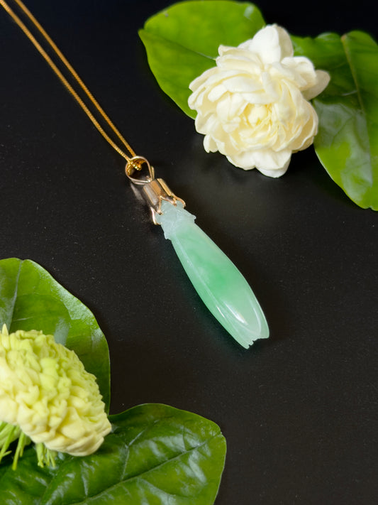 Jade Pka Champa Pendant 14k Gold #929