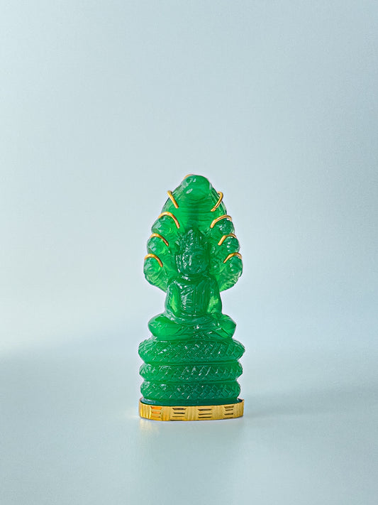 10K Green Naga Buddha Pendant Meditation Pose #747