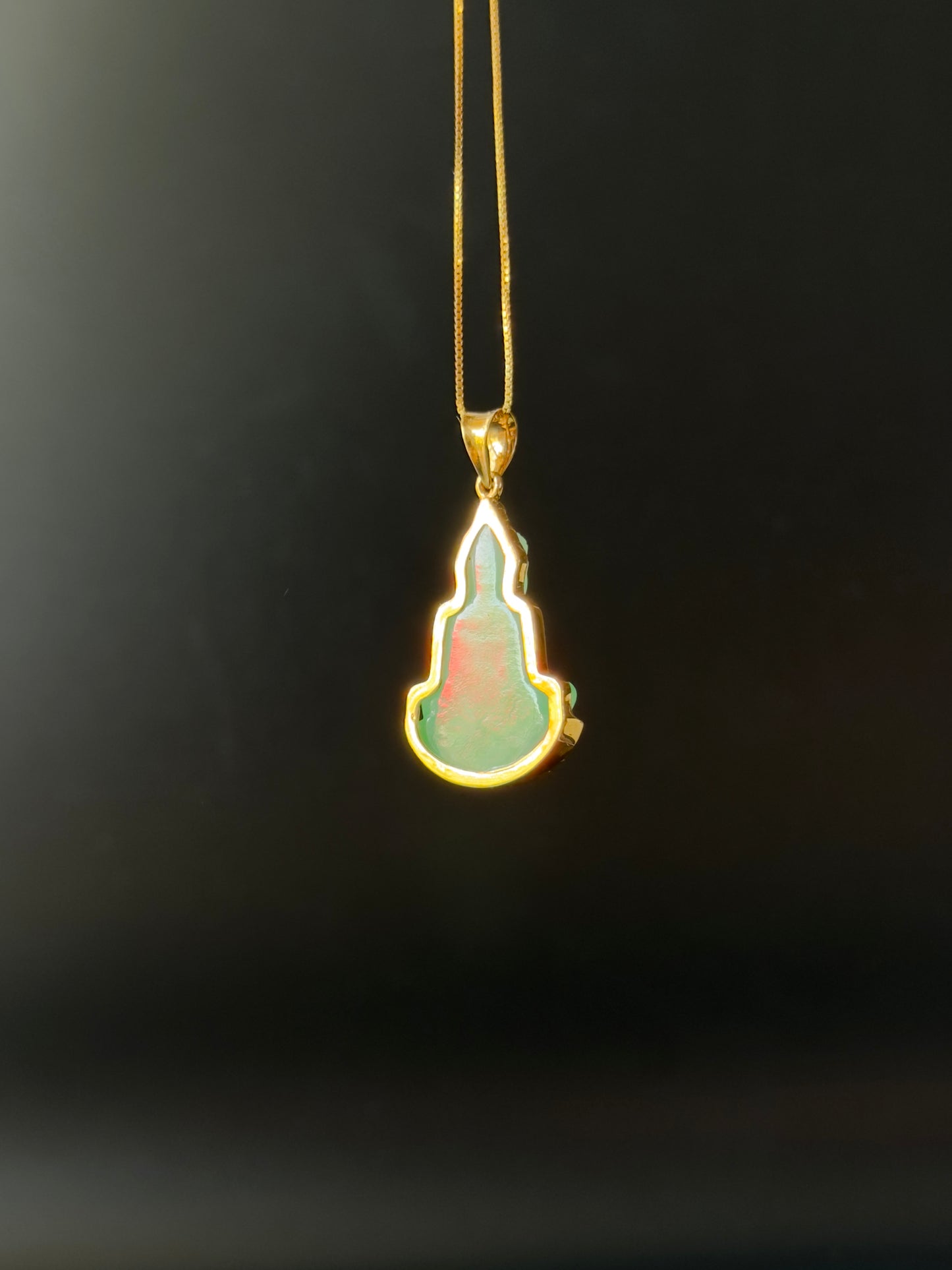 Jade Silhouette Buddha Pendant 10k Gold #931