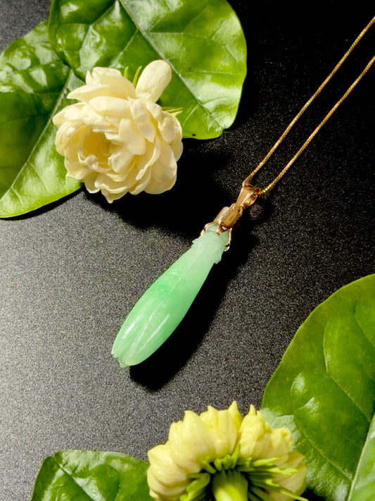 Jade Pka Champa Pendant 14k Gold #928