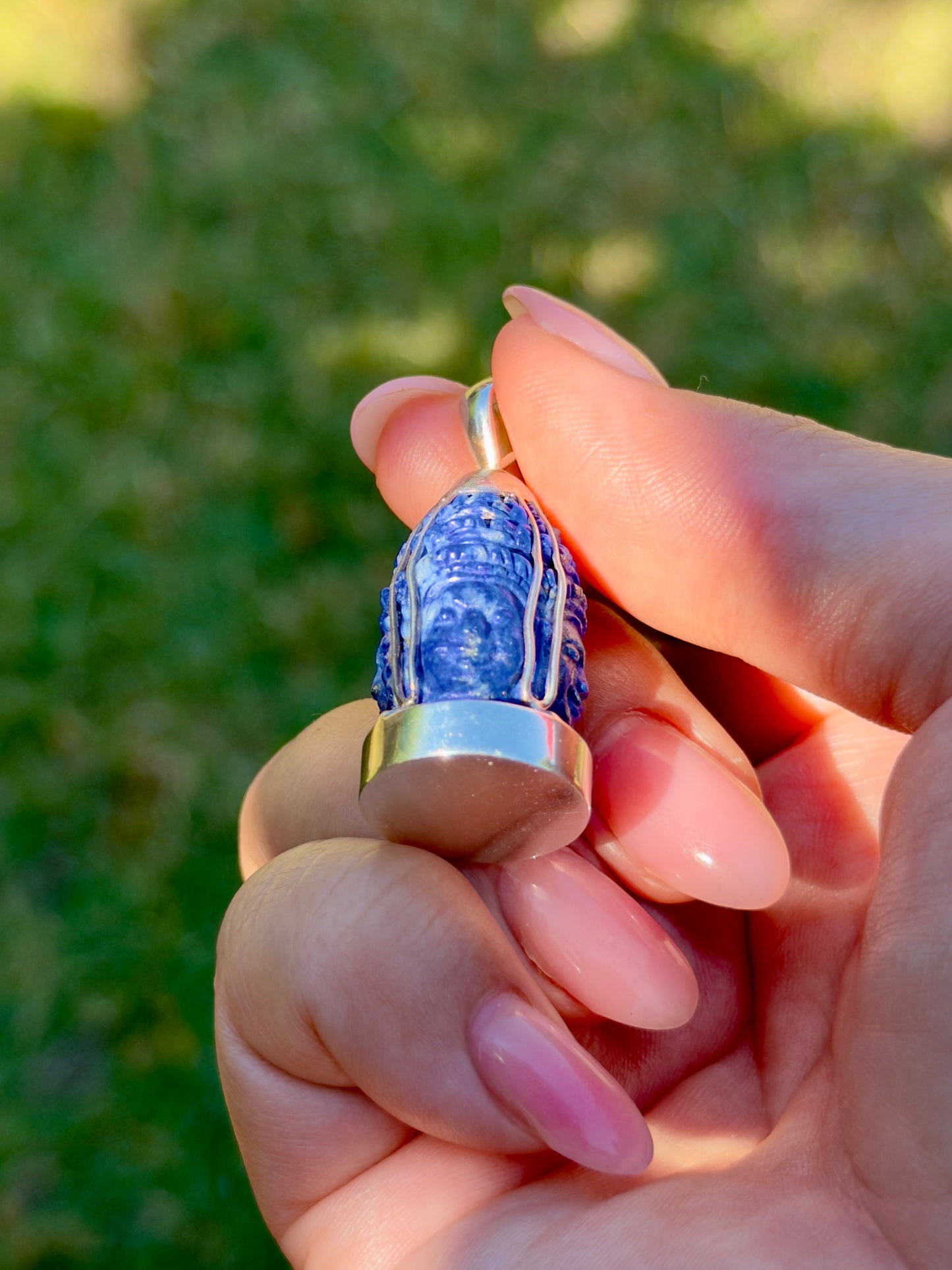 Four-Face Bayon Blue Lapis Lazuli In Silver #933