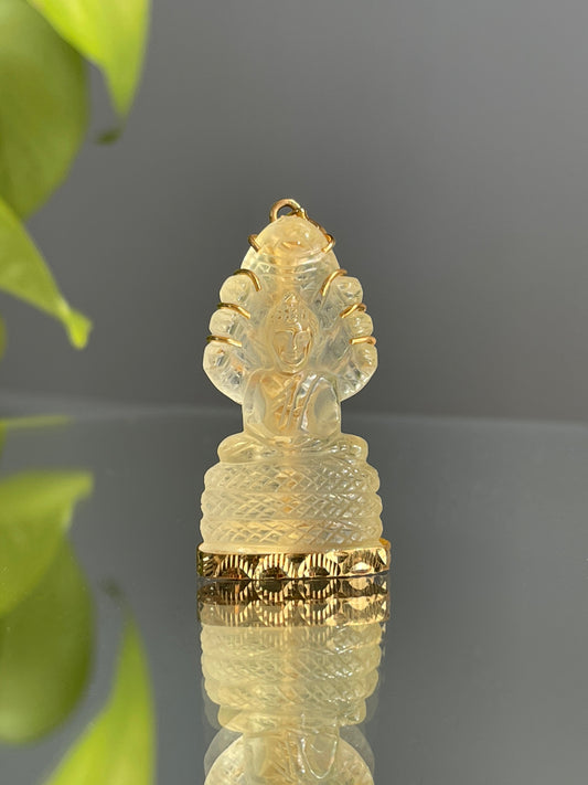 10k Gold Yellow Naga Buddha Pendant