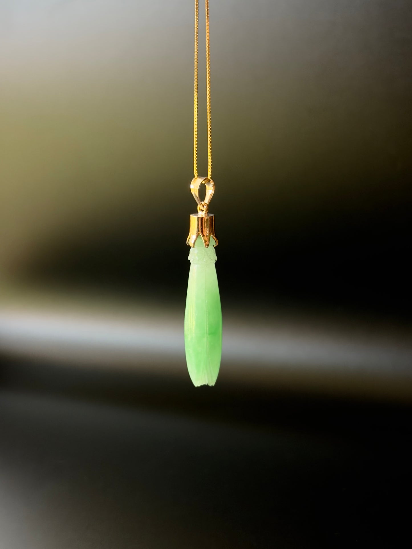 Jade Pka Champa Pendant 14k Gold #928