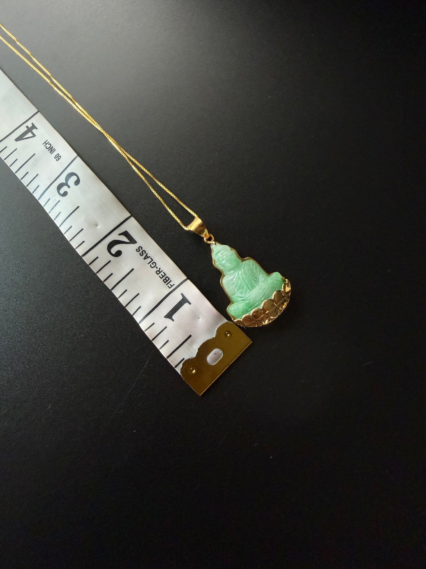 Jade Silhouette Buddha Pendant 10k Gold #931
