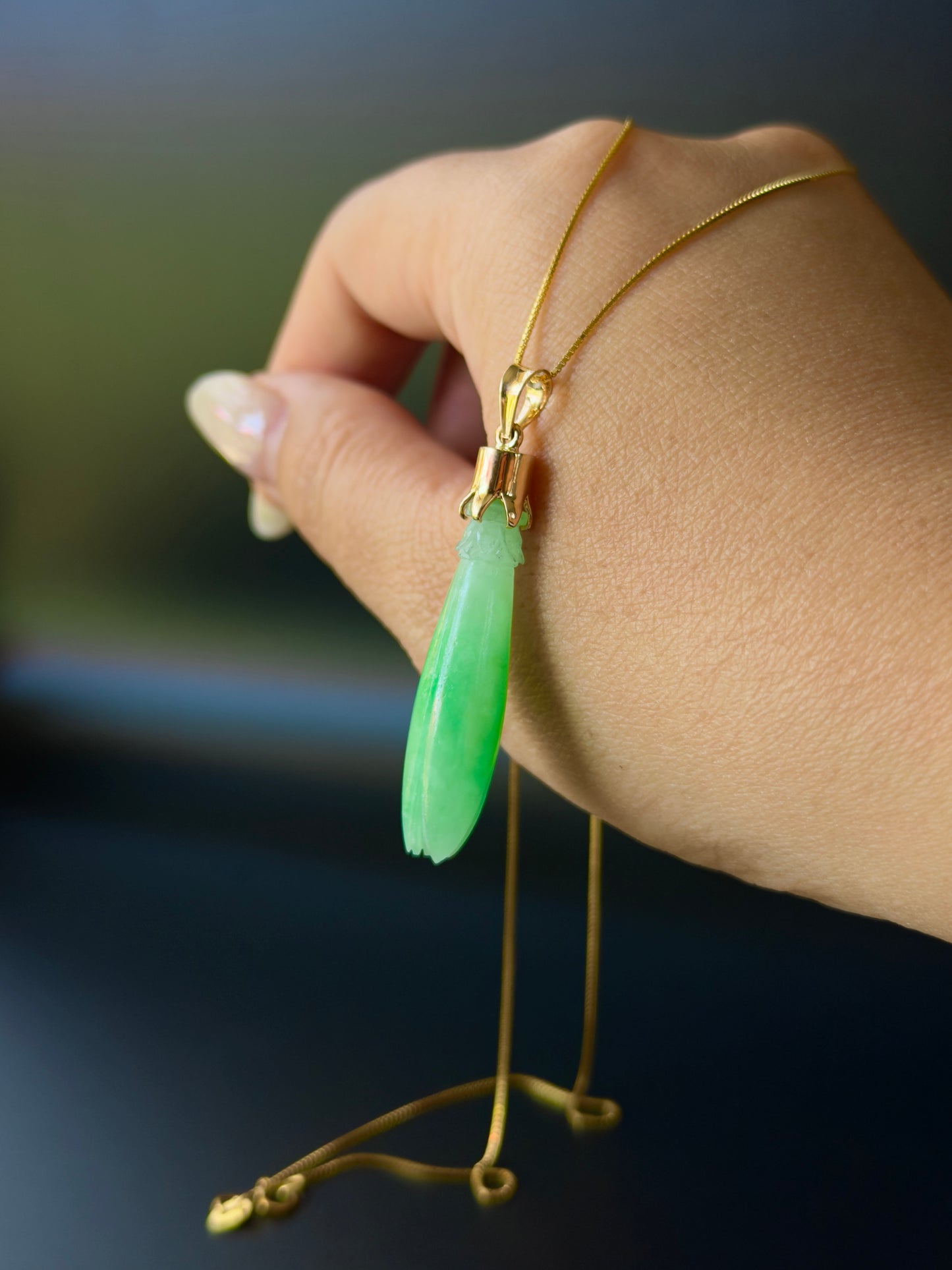 Jade Pka Champa Pendant 14k Gold #928