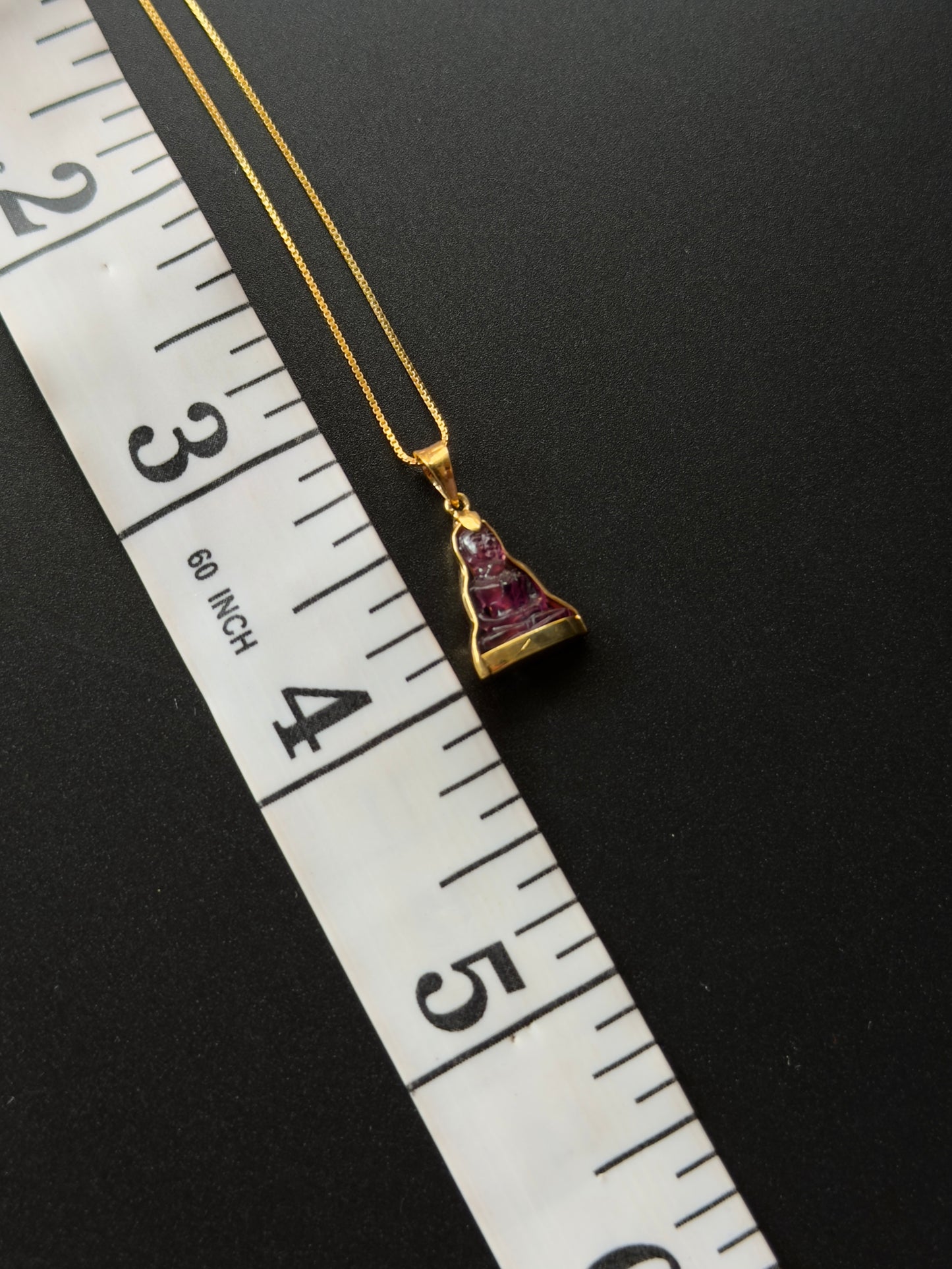 Pink Tourmaline Gemstone Buddha Pendant 18k Gold #917