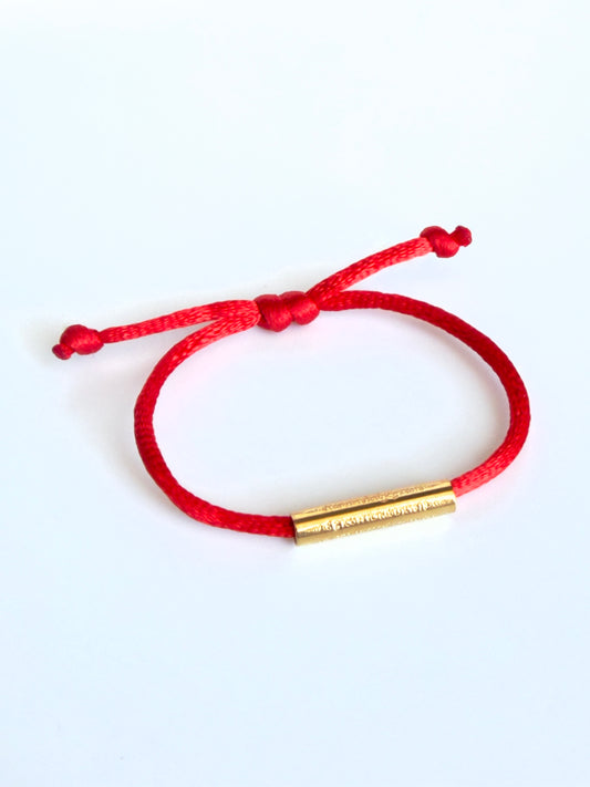 Children's Adjustable Sacred Yantra Bracelet -  Red & Gold Katha