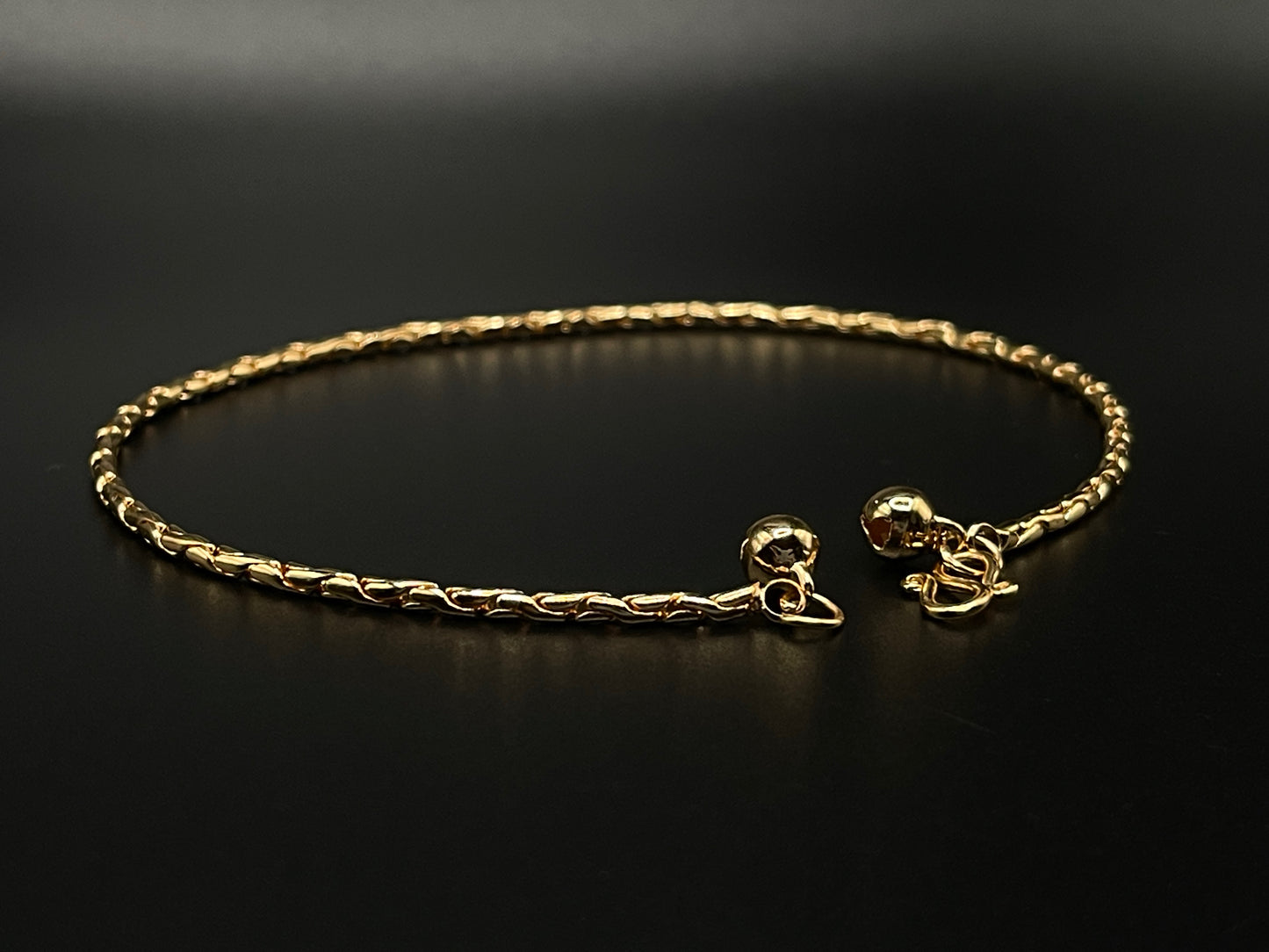 Gold Plated Anklets for Adults: 9.5 inches