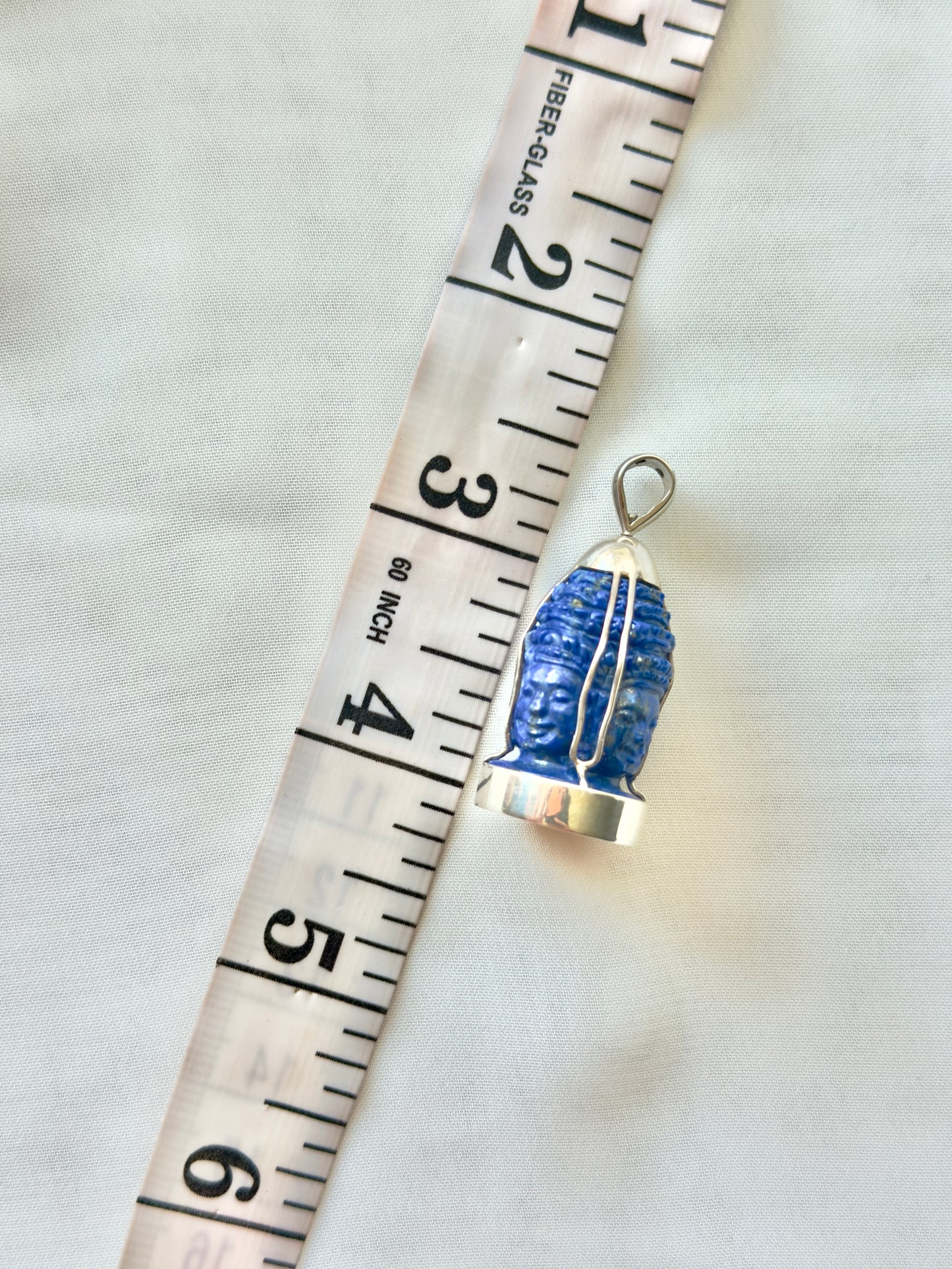 Four-Face Bayon Blue Lapis Lazuli In Silver #933