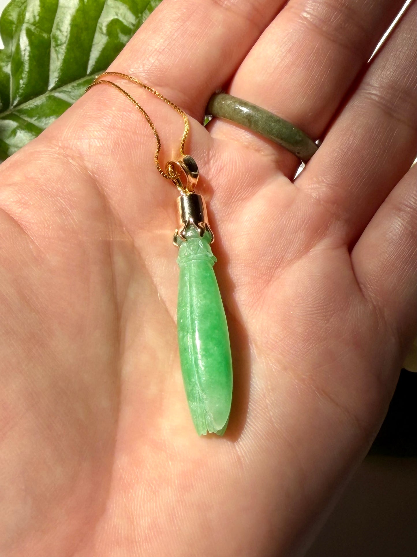 Jade Pka Champa Pendant 18k Gold #927