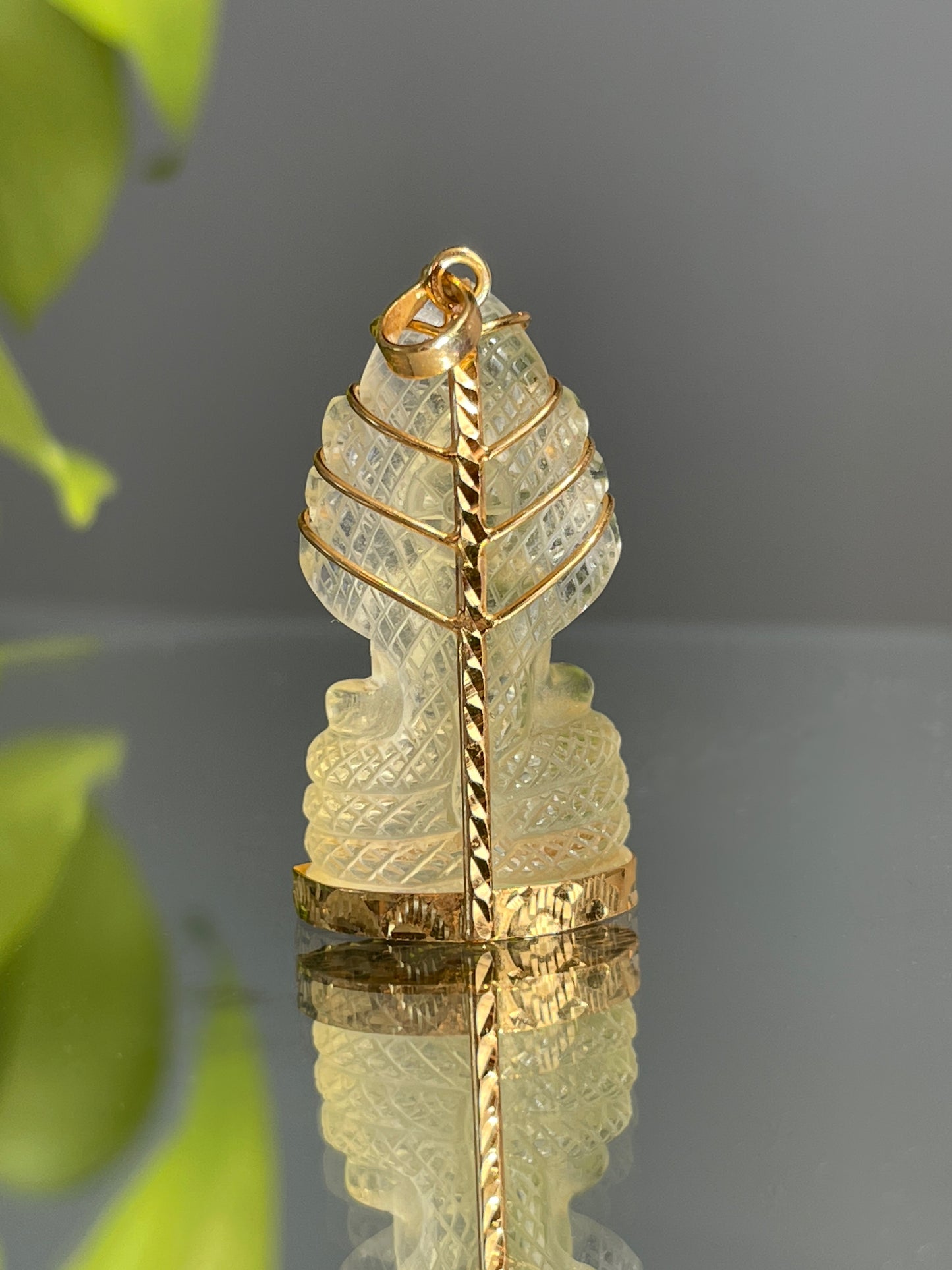 10k Gold Yellow Naga Buddha Pendant