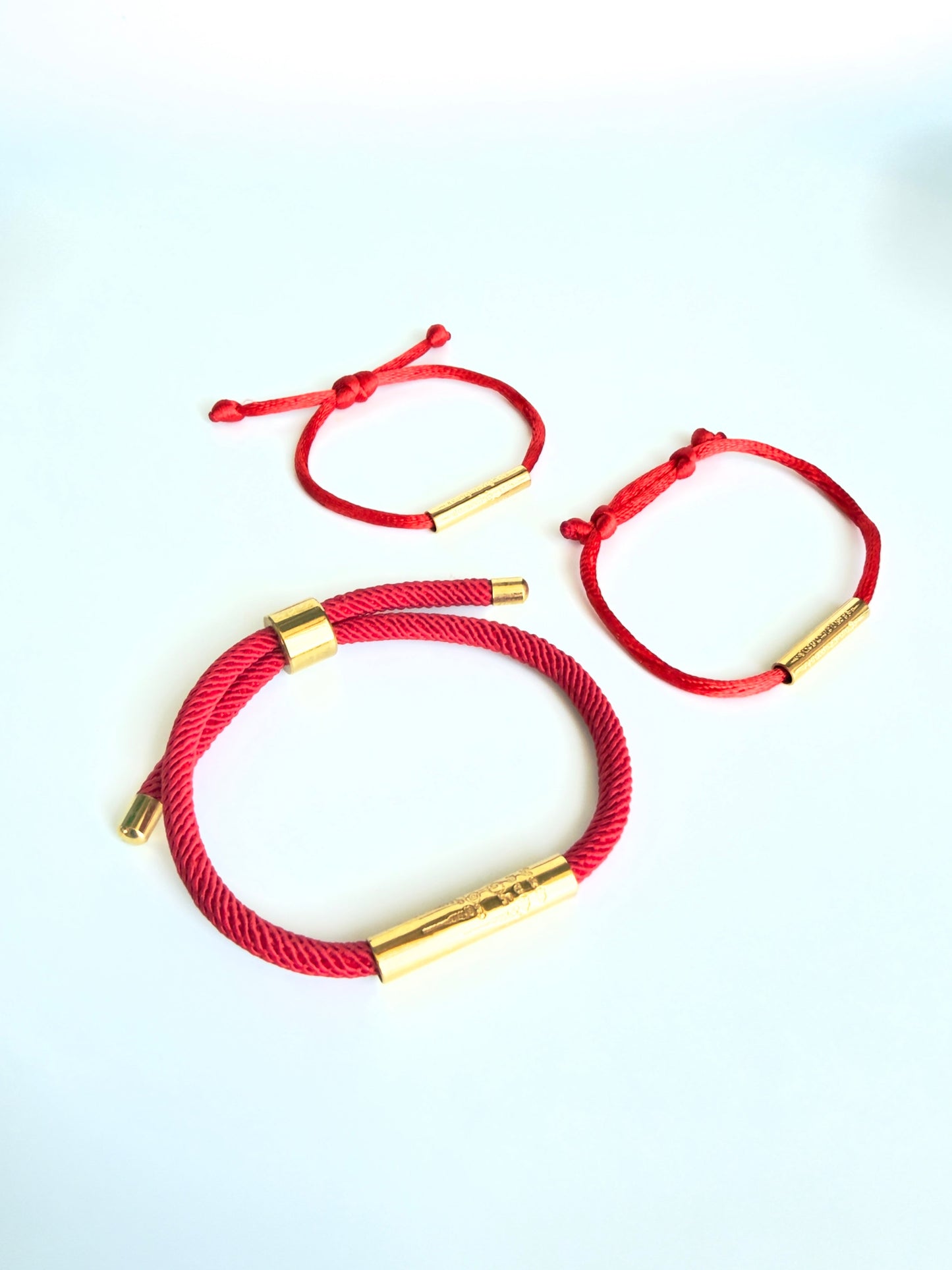 Children's Adjustable Sacred Yantra Bracelet -  Red & Gold Katha