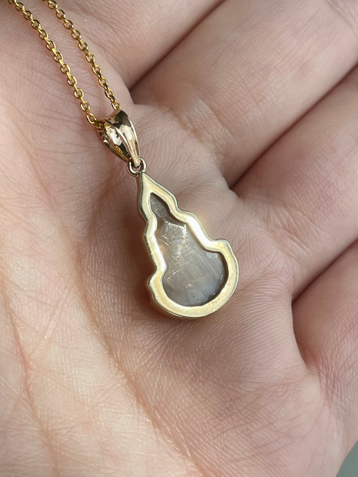 Gold Mother of Pearl Silhouette Buddha Pendant 10k Gold #904