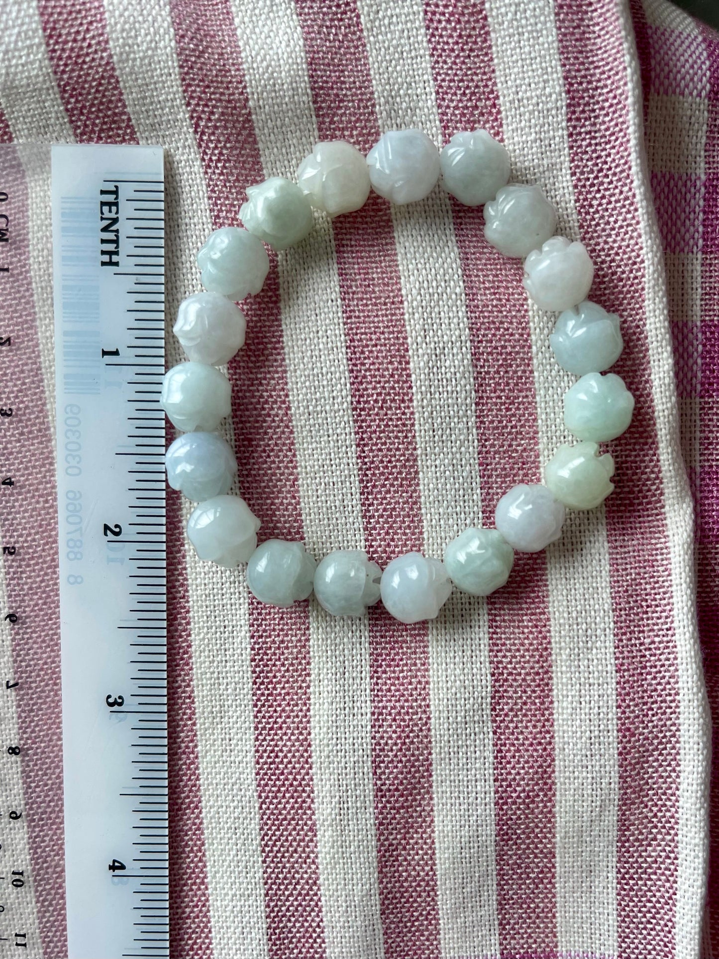 Jade Lotus Small Bead Bracelet - 10 mm