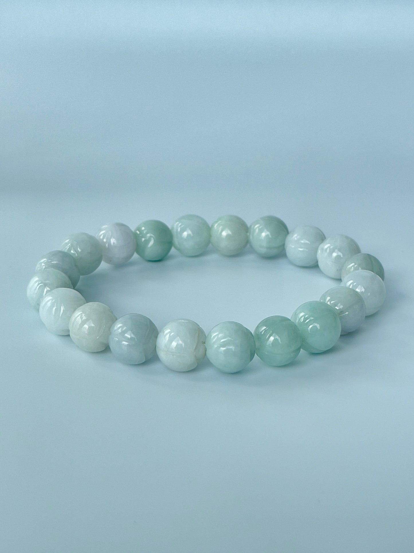 Jade Lotus Small Round Bead Bracelet - 10 mm