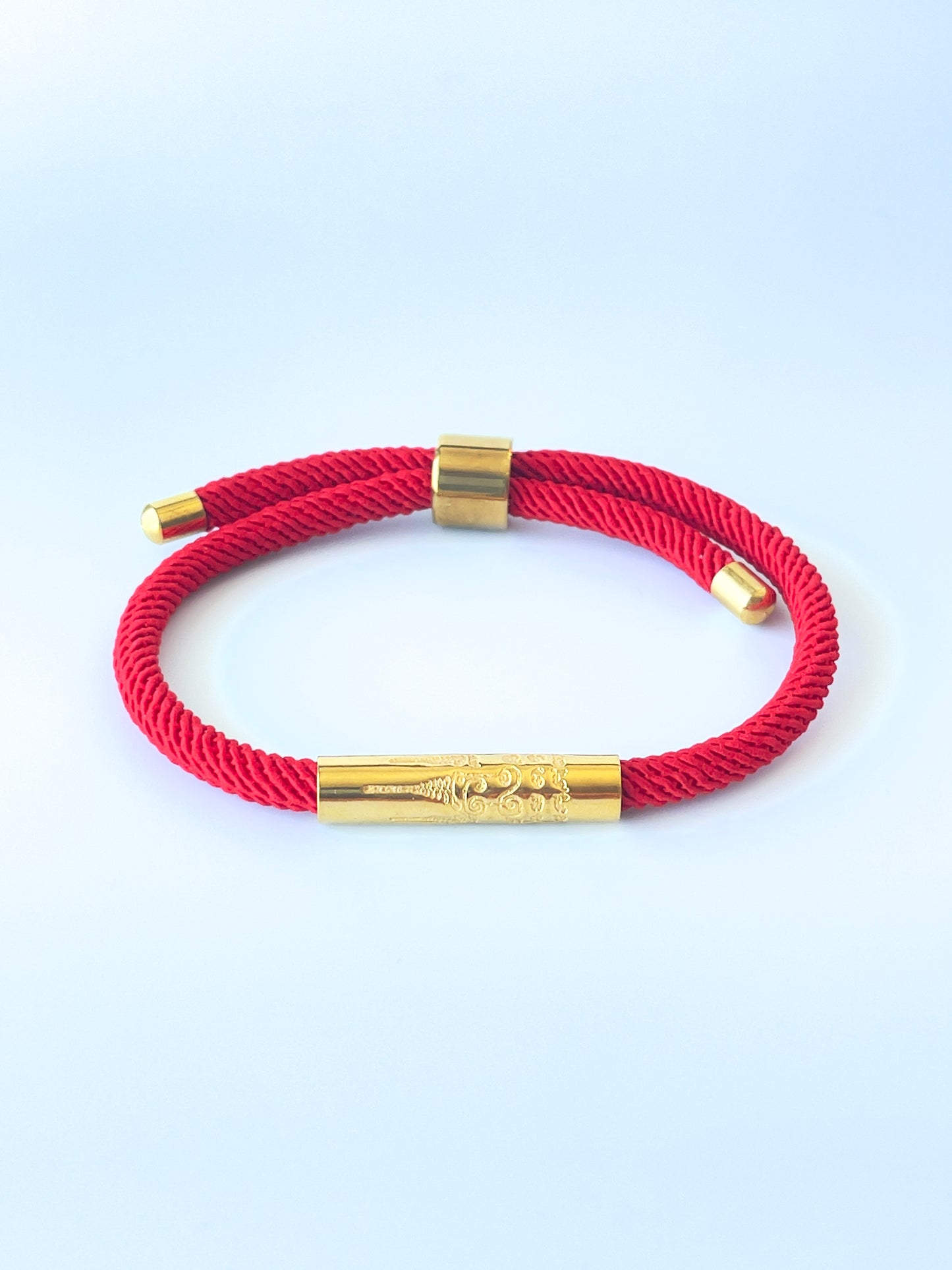 Luxe Sacred Yantra Bracelet - Phnom Penh Red & Gold