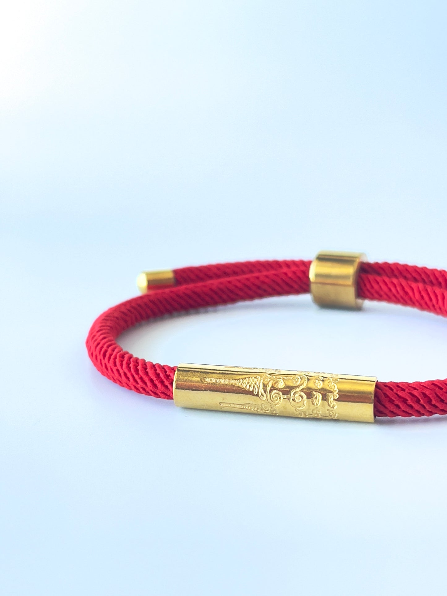 Luxe Sacred Yantra Bracelet - Phnom Penh Red & Gold