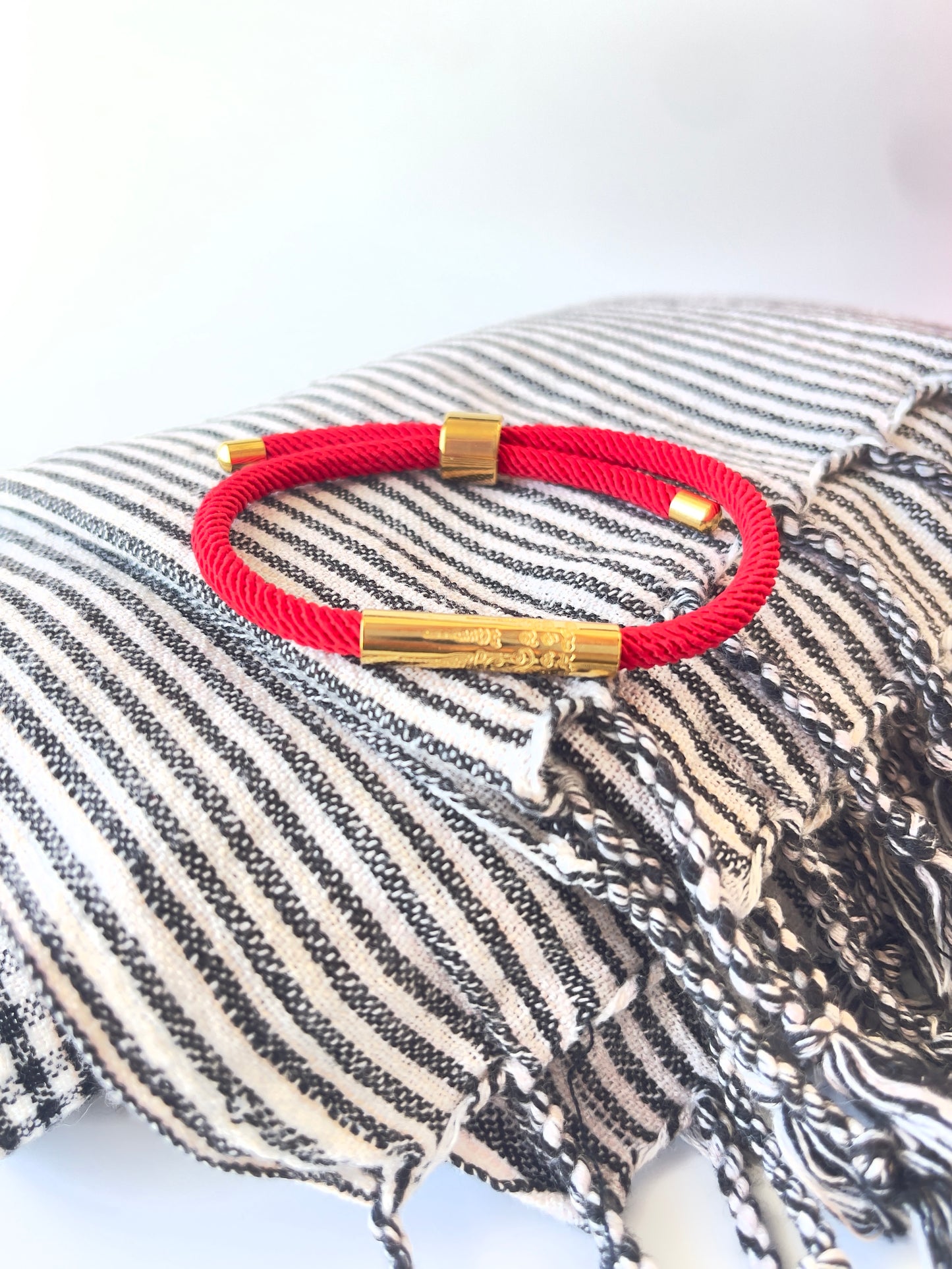 Luxe Sacred Yantra Bracelet - Phnom Penh Red & Gold