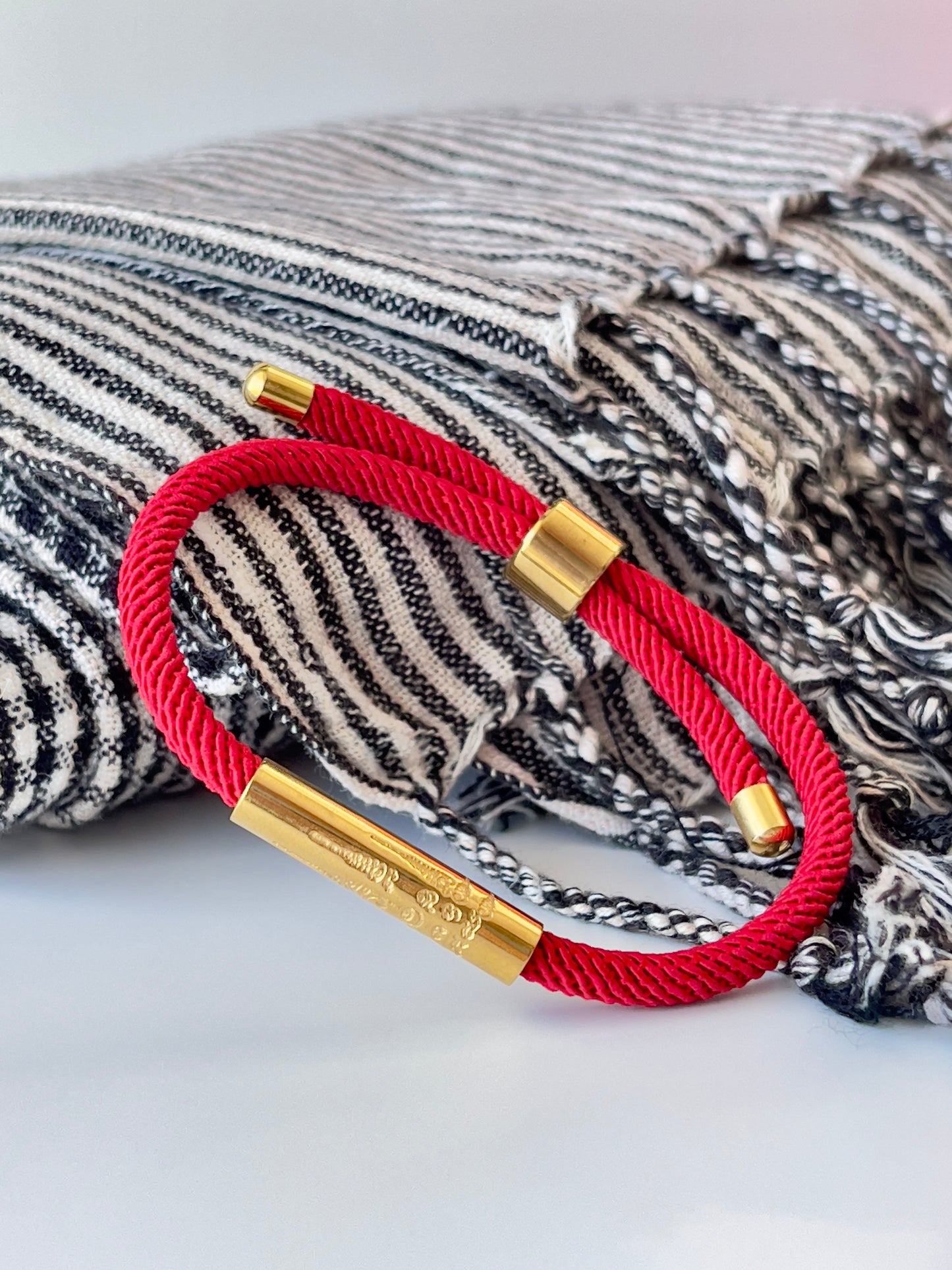 Luxe Sacred Yantra Bracelet - Phnom Penh Red & Gold