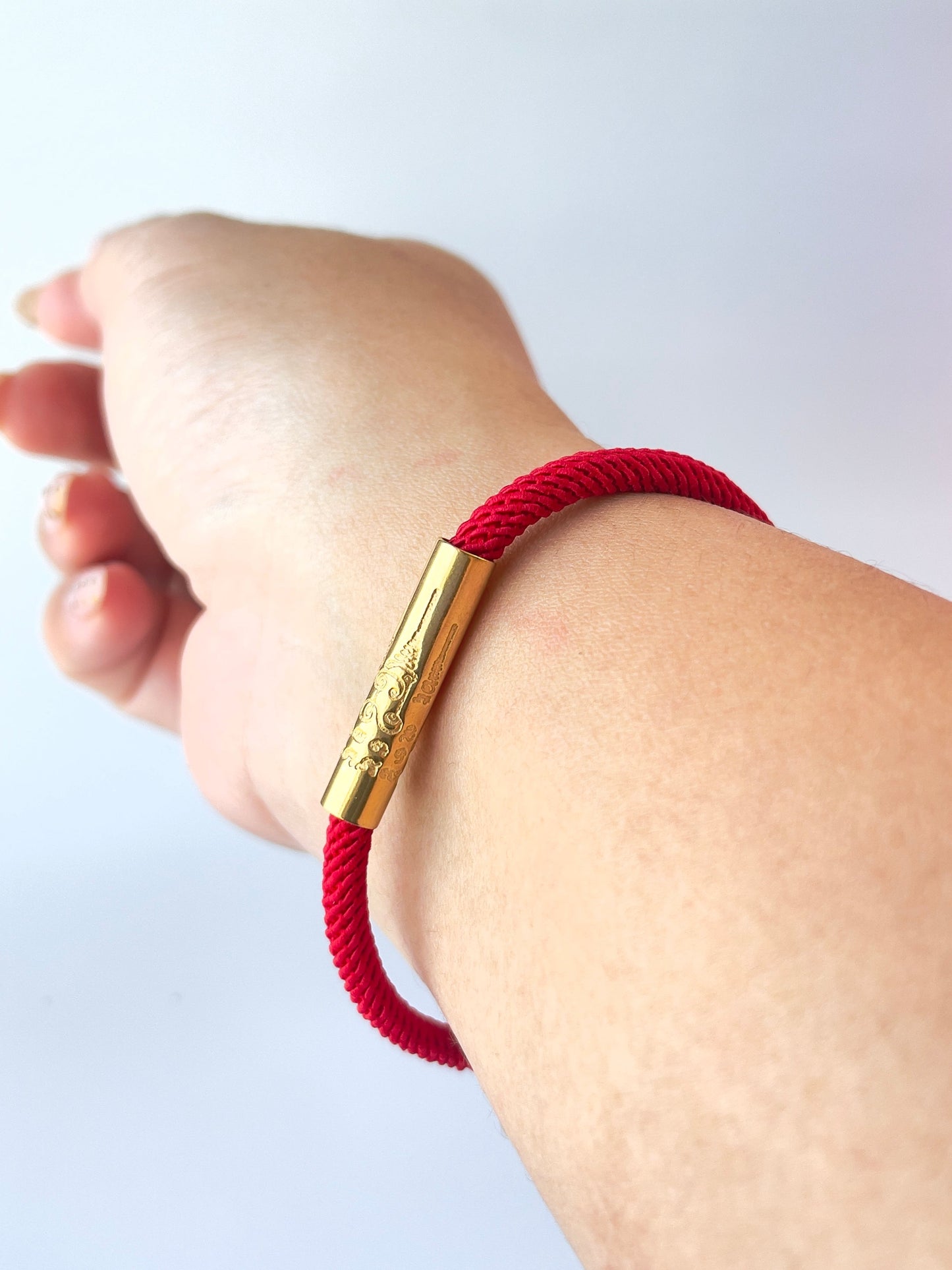 Luxe Sacred Yantra Bracelet - Phnom Penh Red & Gold