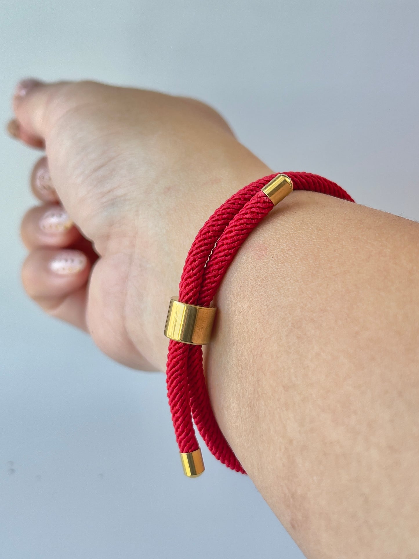 Luxe Sacred Yantra Bracelet - Phnom Penh Red & Gold