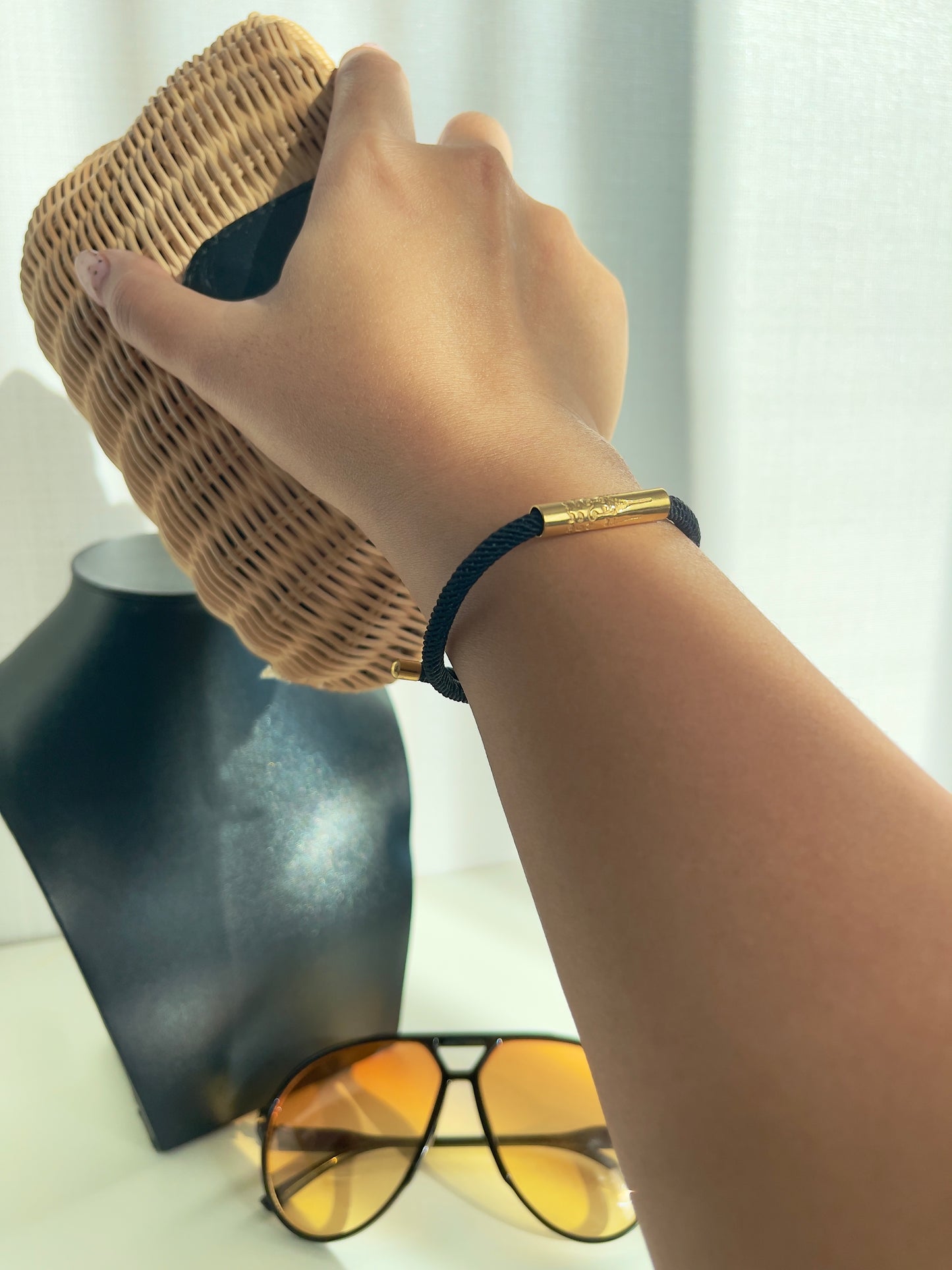 Luxe Sacred Yantra Bracelet - Battambang Black & Gold