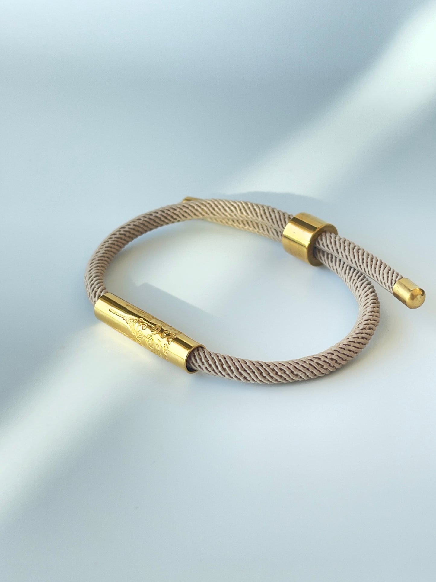 Luxe Sacred Yantra Bracelet - Angkor Sandstone Beige & Gold