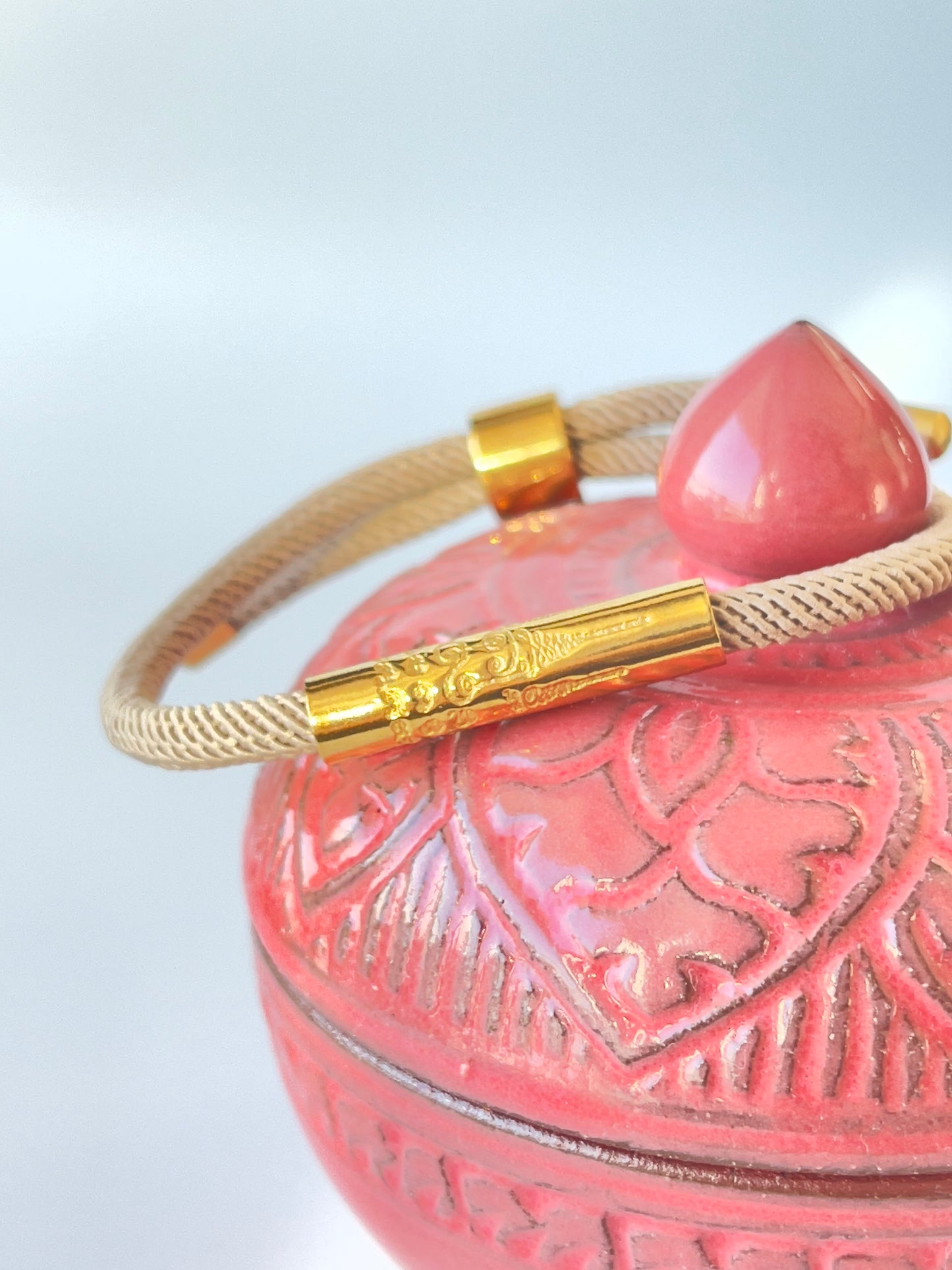 Luxe Sacred Yantra Bracelet - Angkor Sandstone Beige & Gold