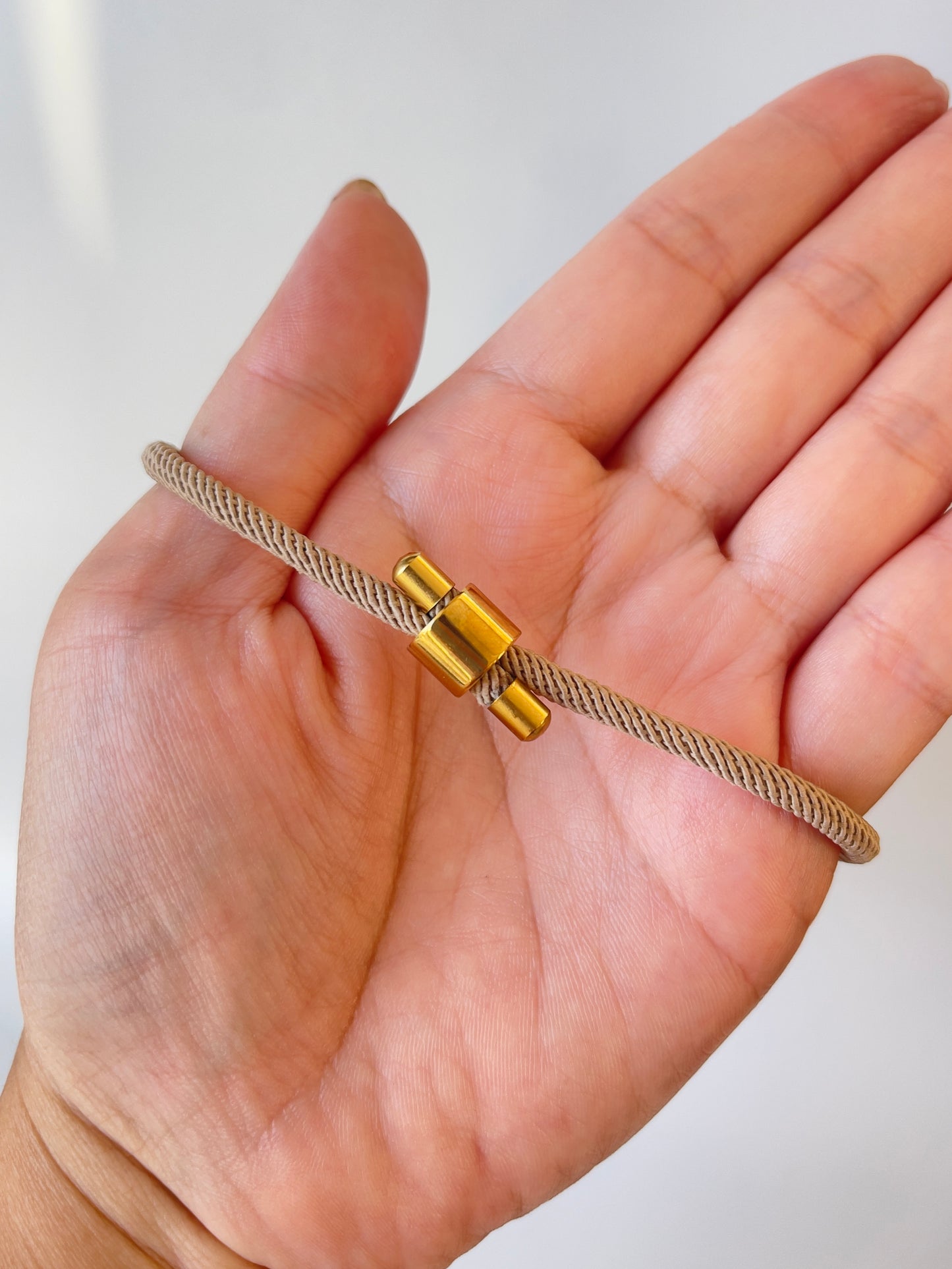 Luxe Sacred Yantra Bracelet - Angkor Sandstone Beige & Gold